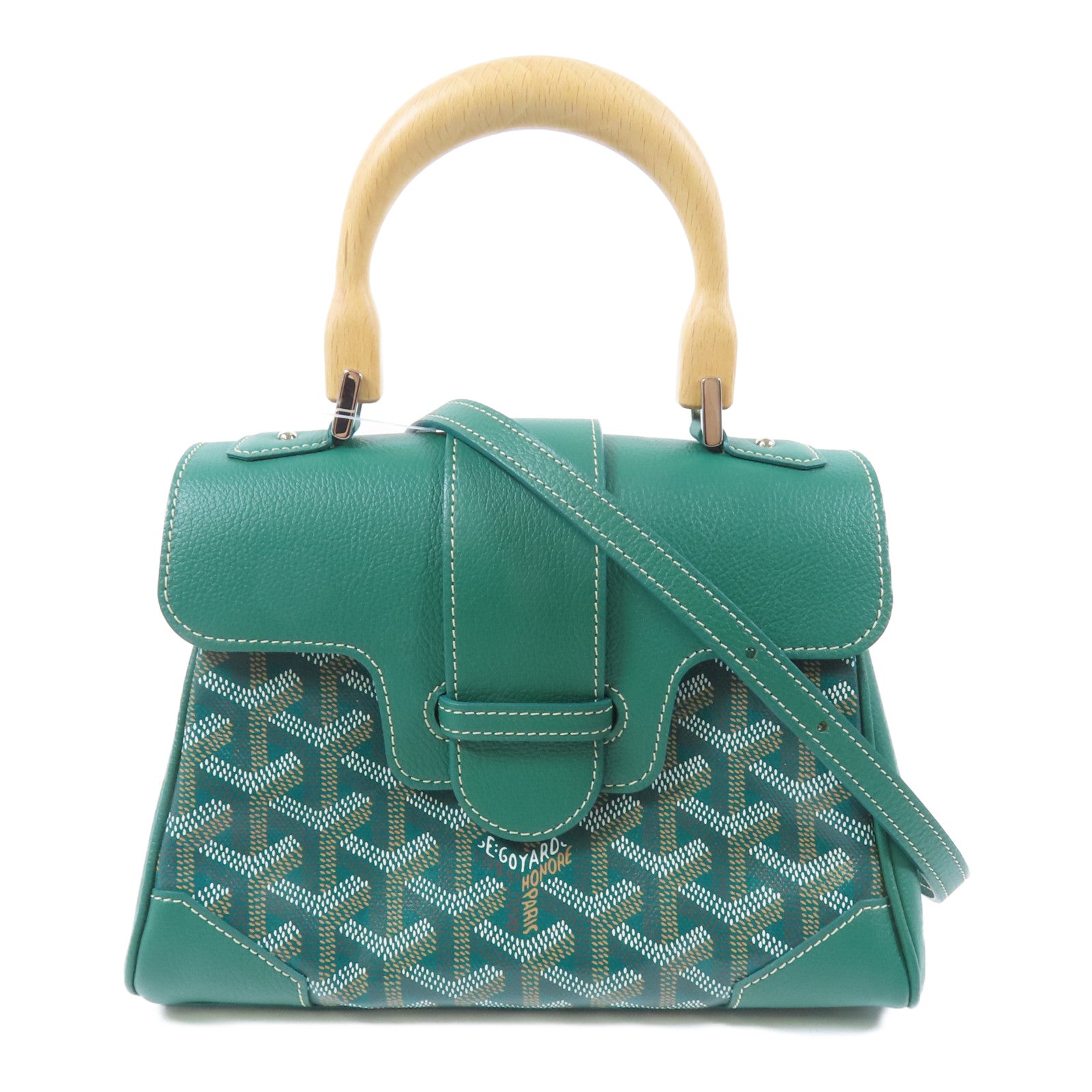 GOYARD 塗層帆布Saigon銀扣手挽肩背兩用袋