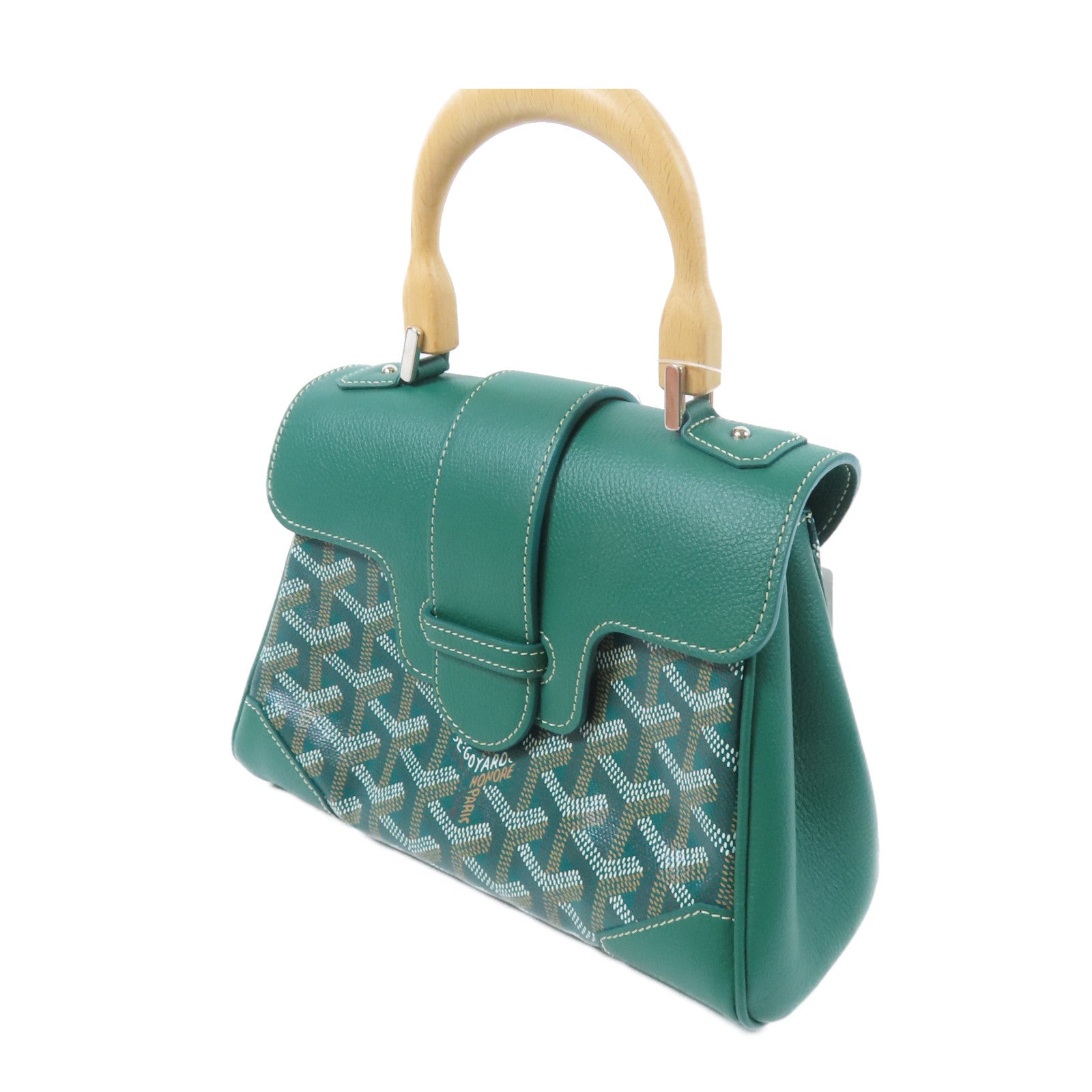 GOYARD 塗層帆布Saigon銀扣手挽肩背兩用袋