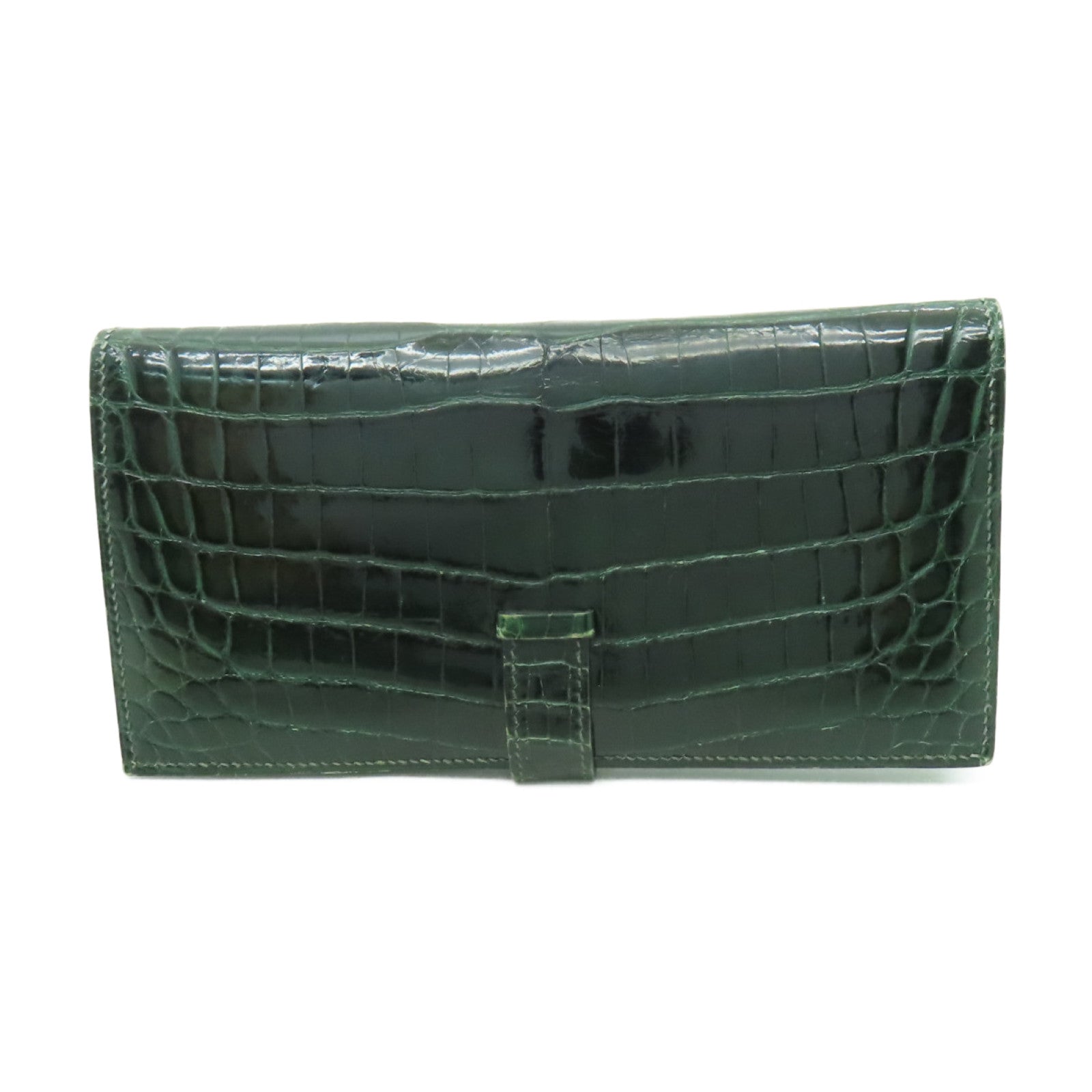 Compact Wallet Leather Birkin Wallets HERMES 【激減優惠】鱷魚皮革Bearn Wallet金扣長錢包