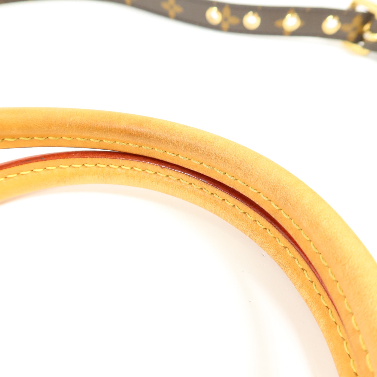 LOUIS VUITTON Monogram Pallas金扣手挽肩背兩用袋棕色/紅色