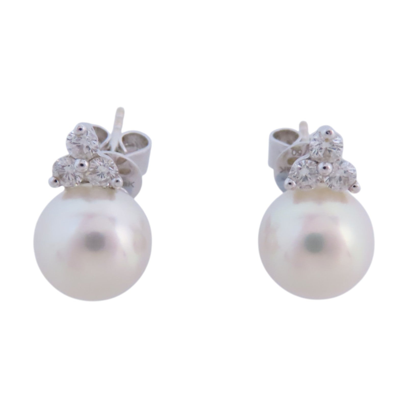 JEWELRY 【激減優惠】18K白金Pearl Diamond Earrings珍珠/鑽石耳環