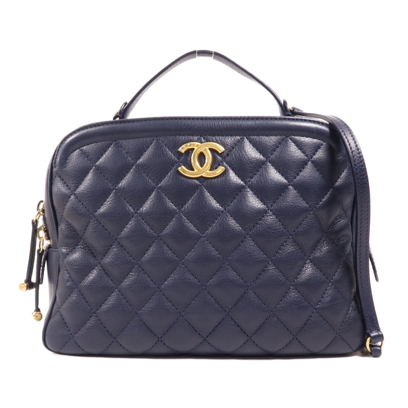 CHANEL 【激減優惠】牛皮皮革2 Way Shoulder金扣手挽肩背兩用袋