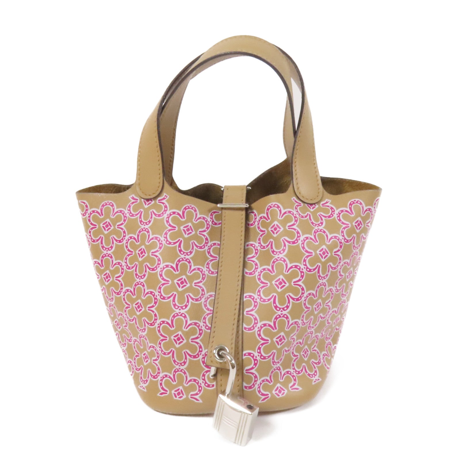 HERMES Swift皮革Micro Picotin Daisy 14銀扣手挽袋Chai