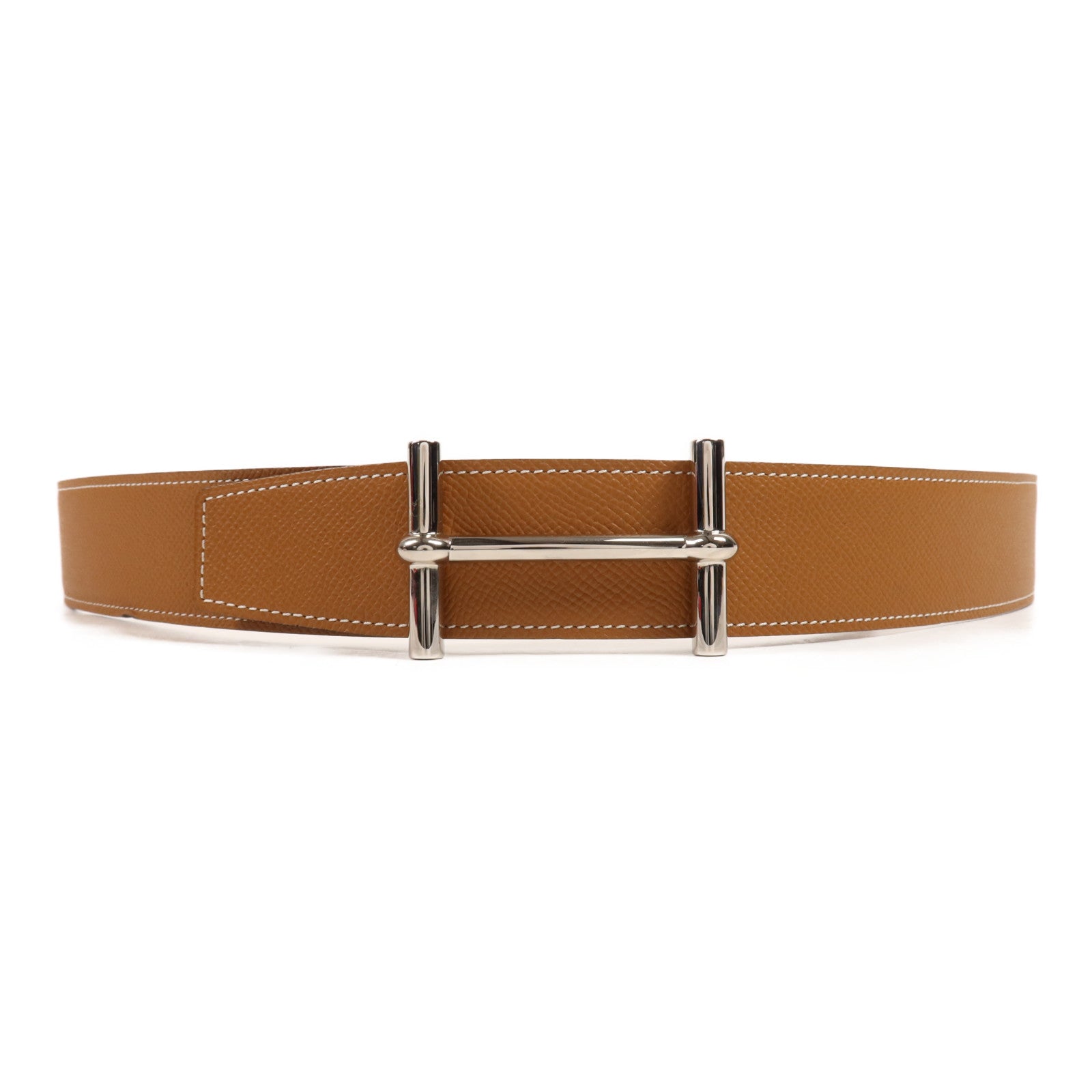 HERMES Epsom皮革Belt 110銀扣皮帶Gold