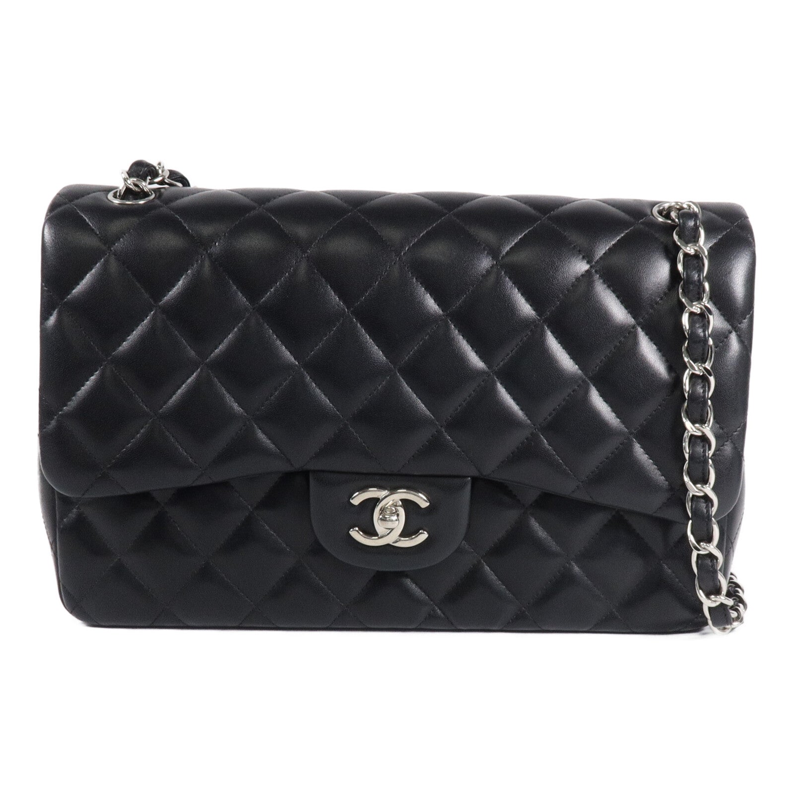 CHANEL 羊皮皮革Large Classic鏈帶肩背袋