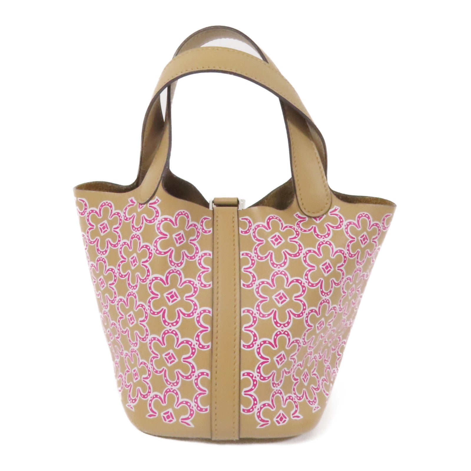 HERMES Swift皮革Micro Picotin Daisy 14銀扣手挽袋Chai