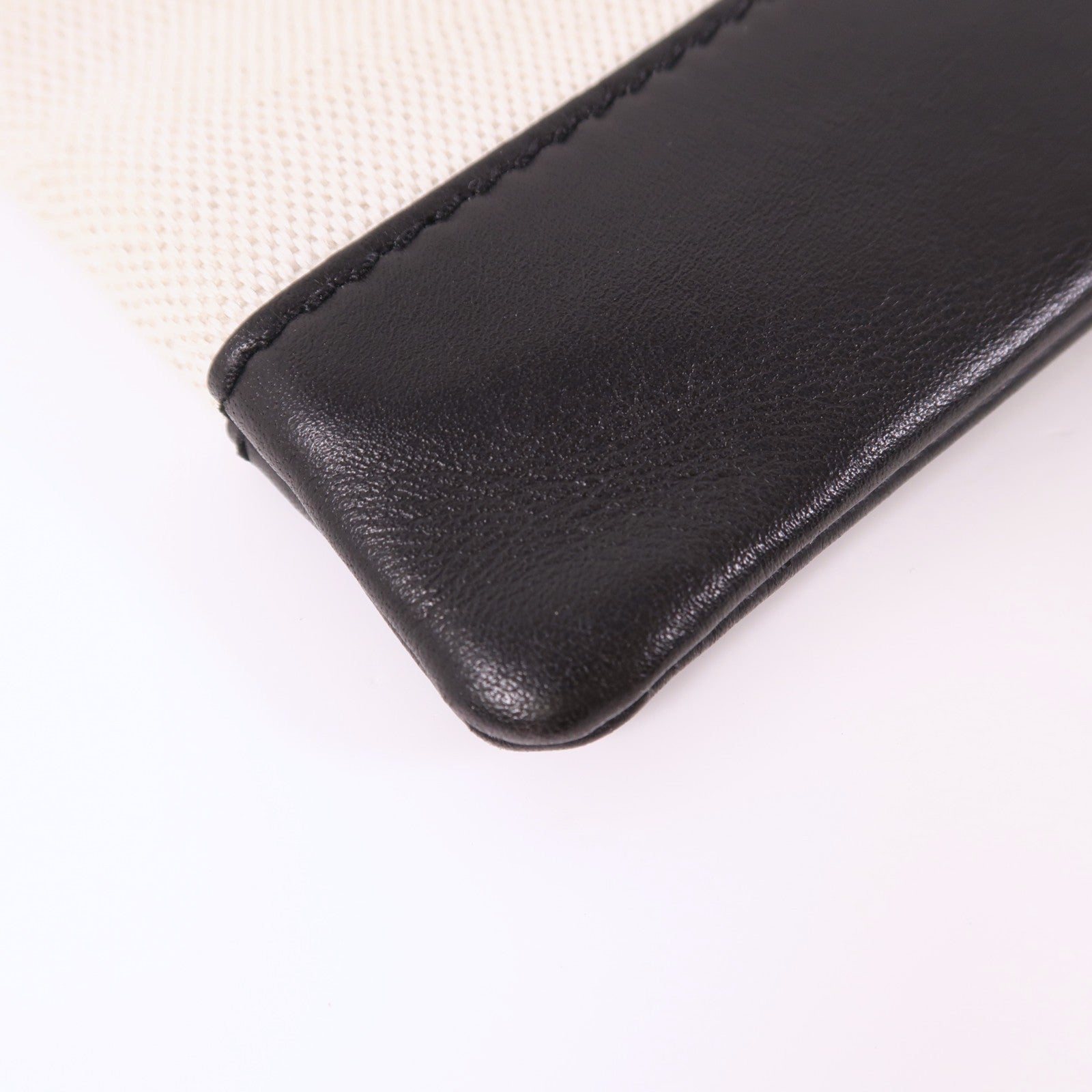 BALENCIAGA 帆布/皮革Pouch銀扣手拿包