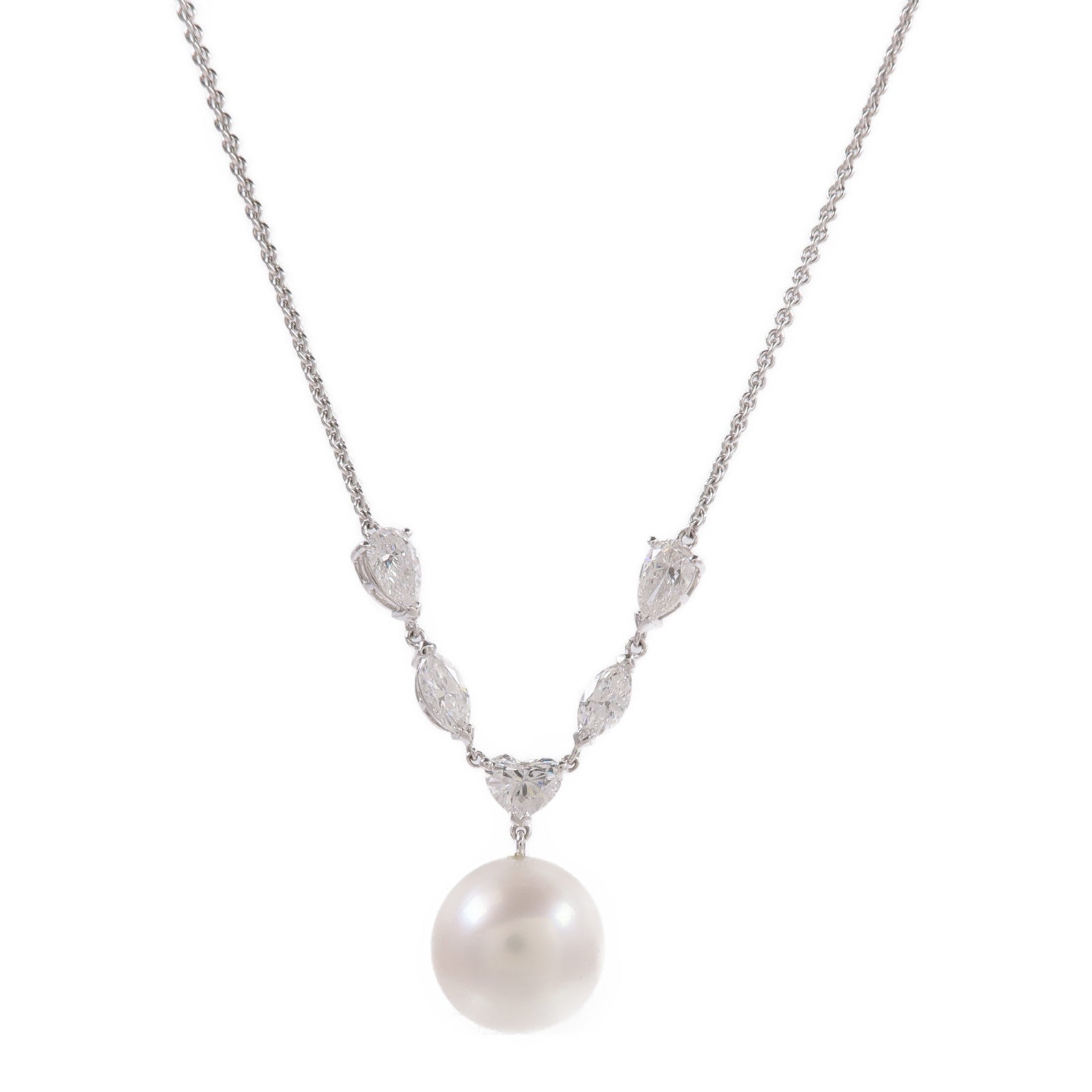 JEWELRY 18K白金Pearl Necklace珍珠/鑽石項鍊