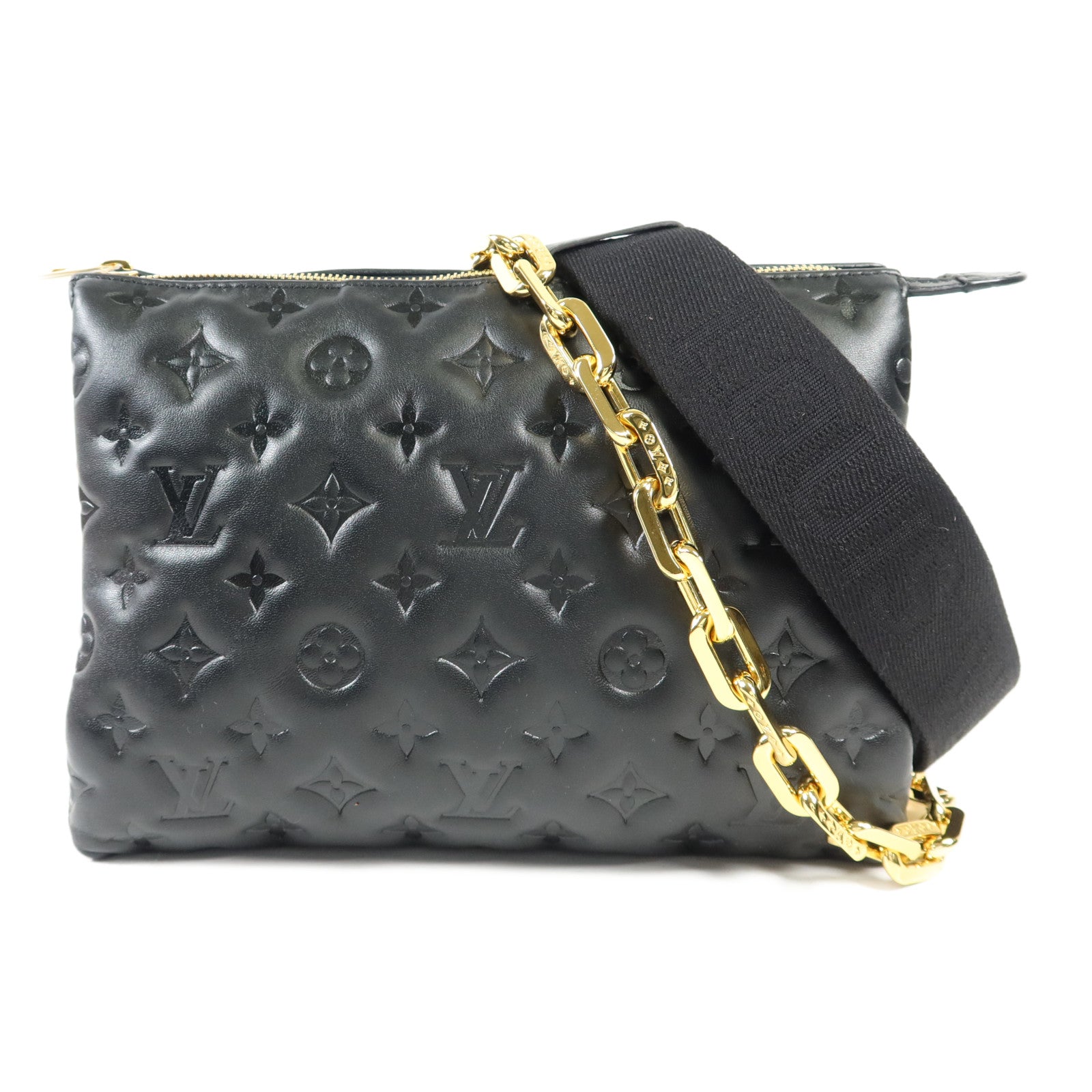 LOUIS VUITTON Monogram Embossed Coussin PM金扣手挽肩背兩用袋