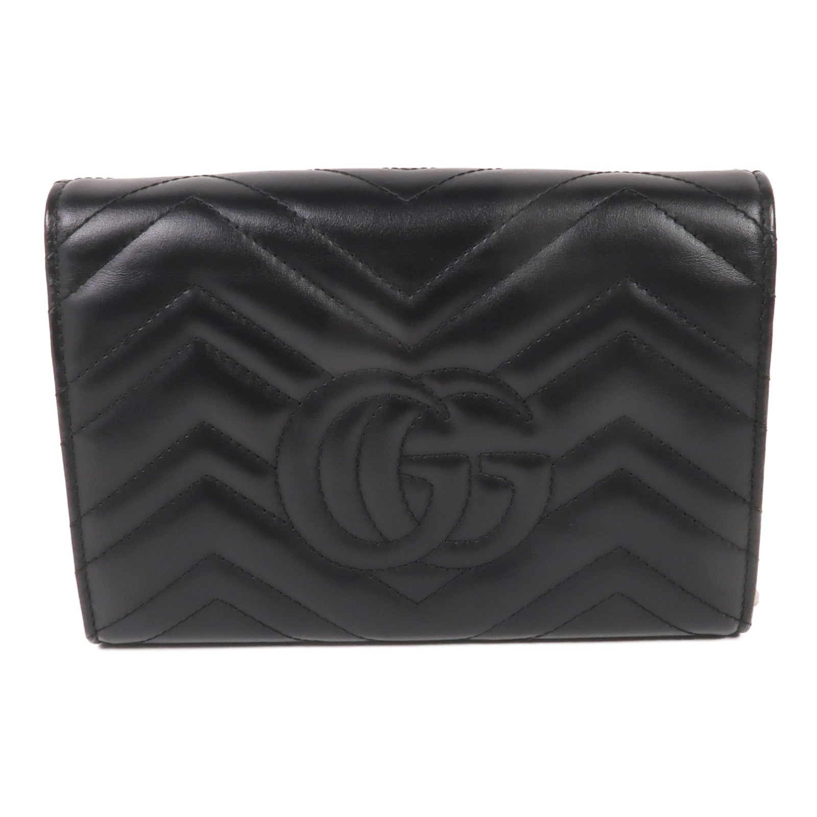 GUCCI 牛皮皮革GG Marmont Chain Wallet金扣鏈帶肩背袋