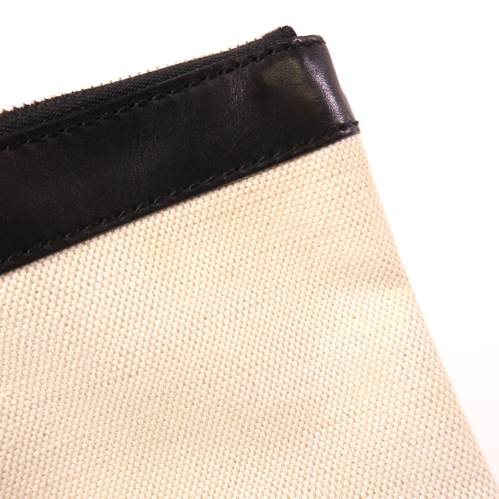 BALENCIAGA 帆布/皮革Pouch銀扣手拿包