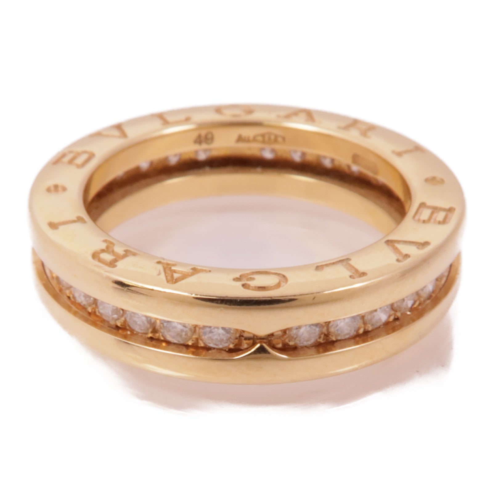 BVLGARI 18K黃金B-zero1鑽石戒指US#4.75