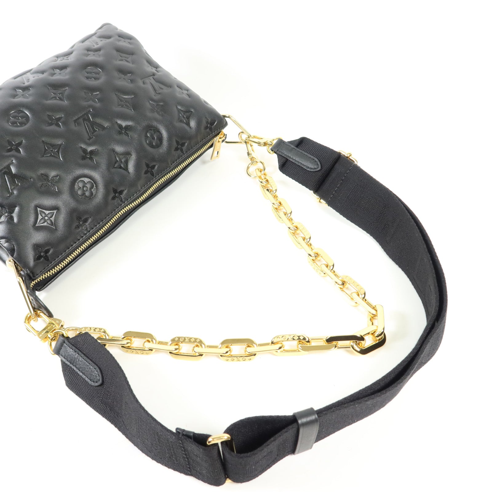 LOUIS VUITTON Monogram Embossed Coussin PM金扣手挽肩背兩用袋