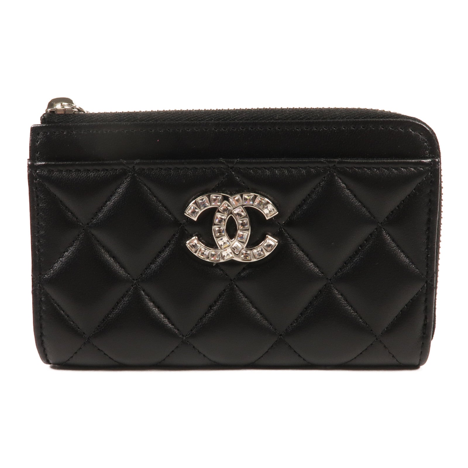 CHANEL 羊皮皮革Coin Case銀扣零錢包