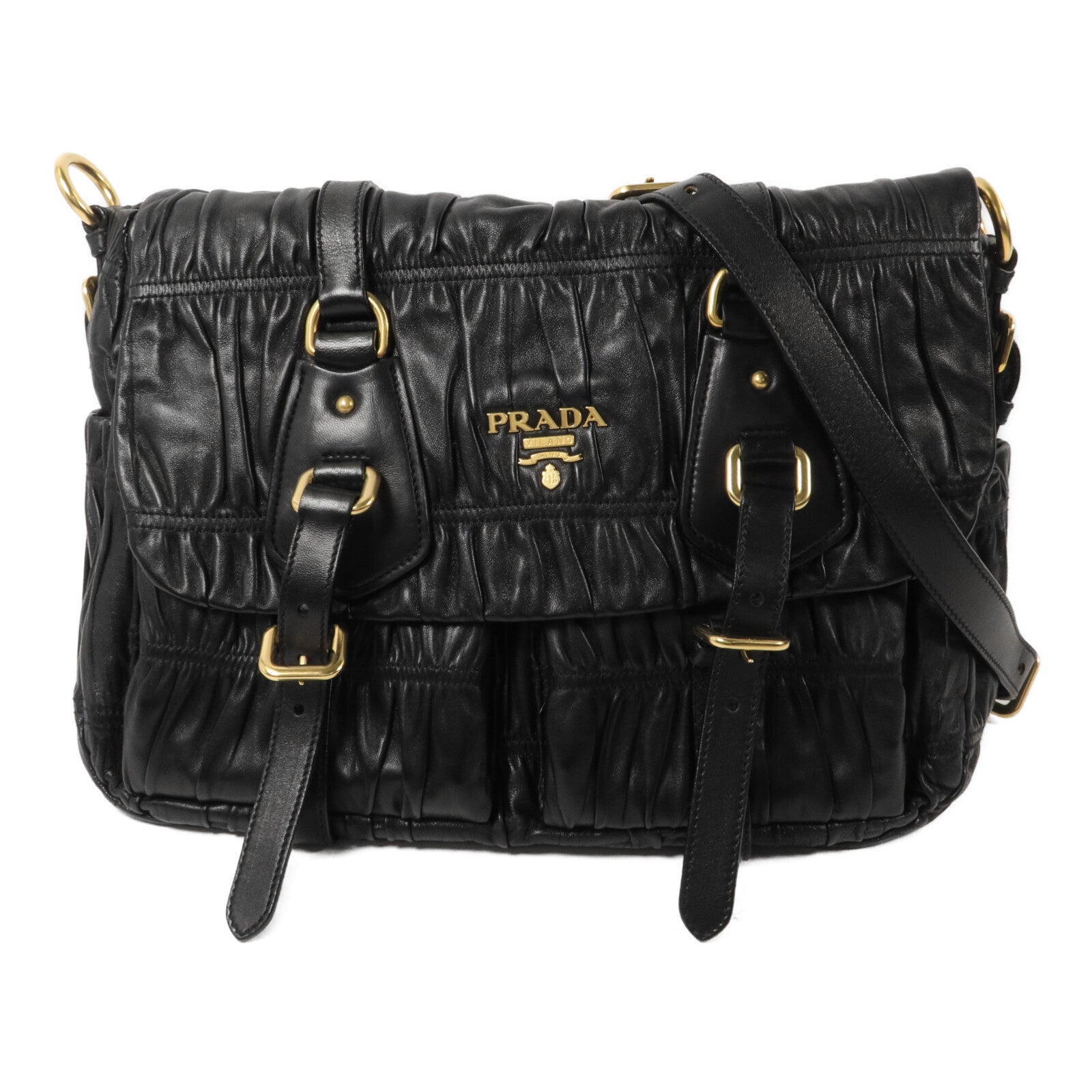 PRADA 牛皮皮革Gaufre Messenger Bag肩背袋