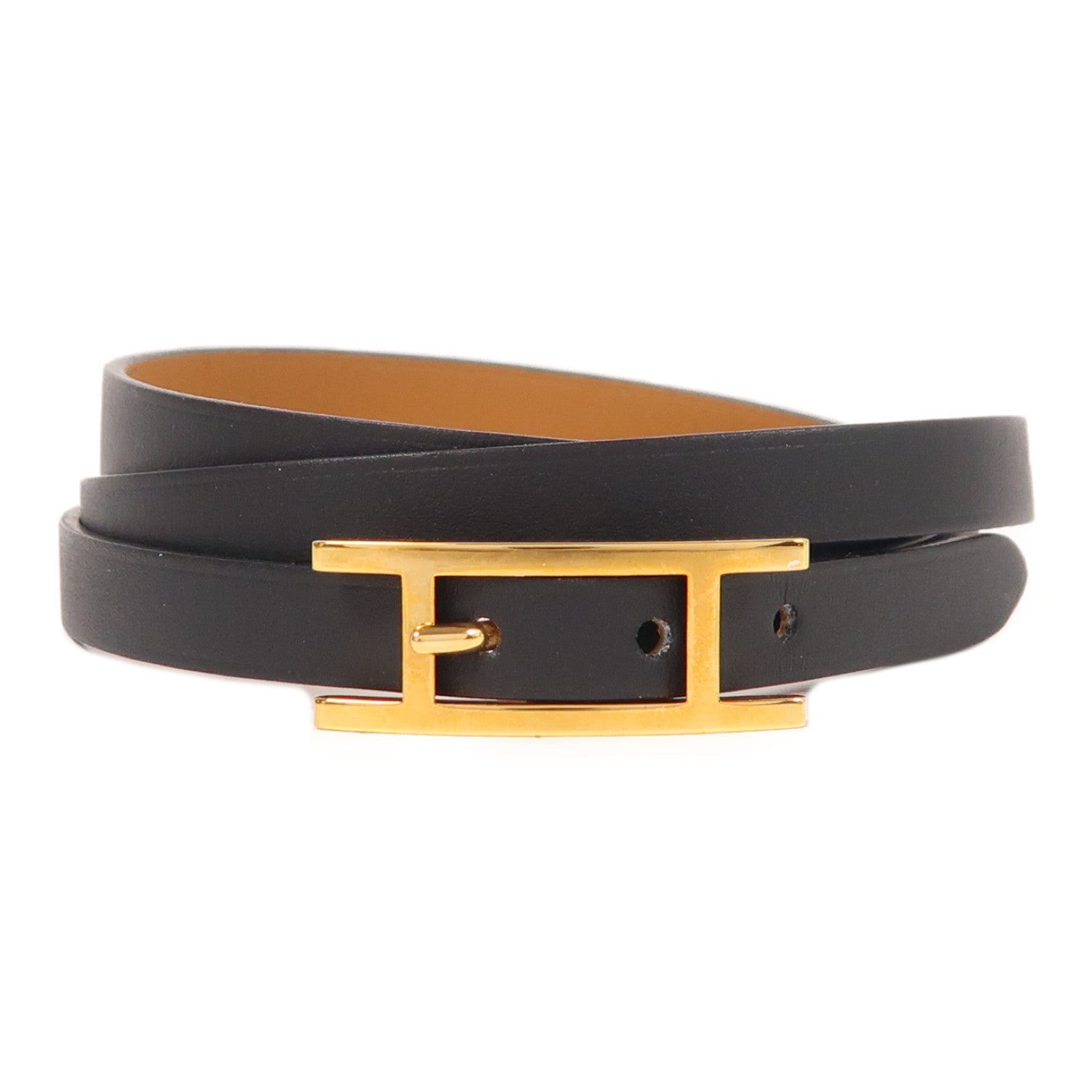 HERMES 金屬/Swift皮革Hapi 3手鐲