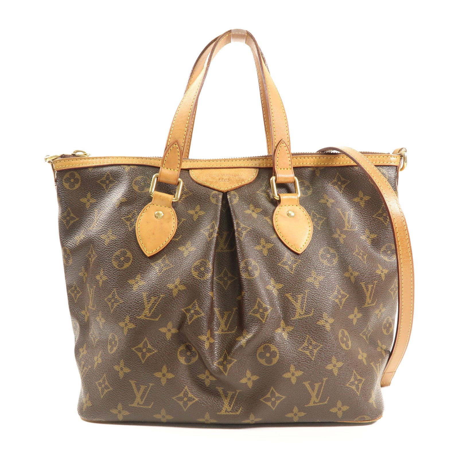 LOUIS VUITTON LV GHW Palermo PM 2 Way Shoulder Bag M40145 Monogram Brown