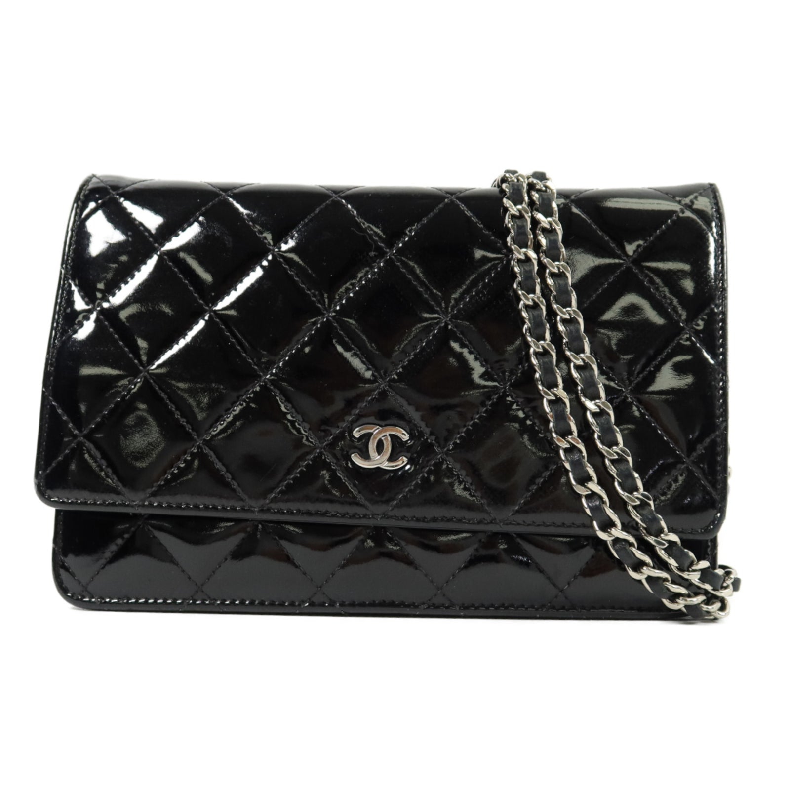 CHANEL 漆皮皮革Wallet On Chain Shoulder Bag鏈帶肩背袋