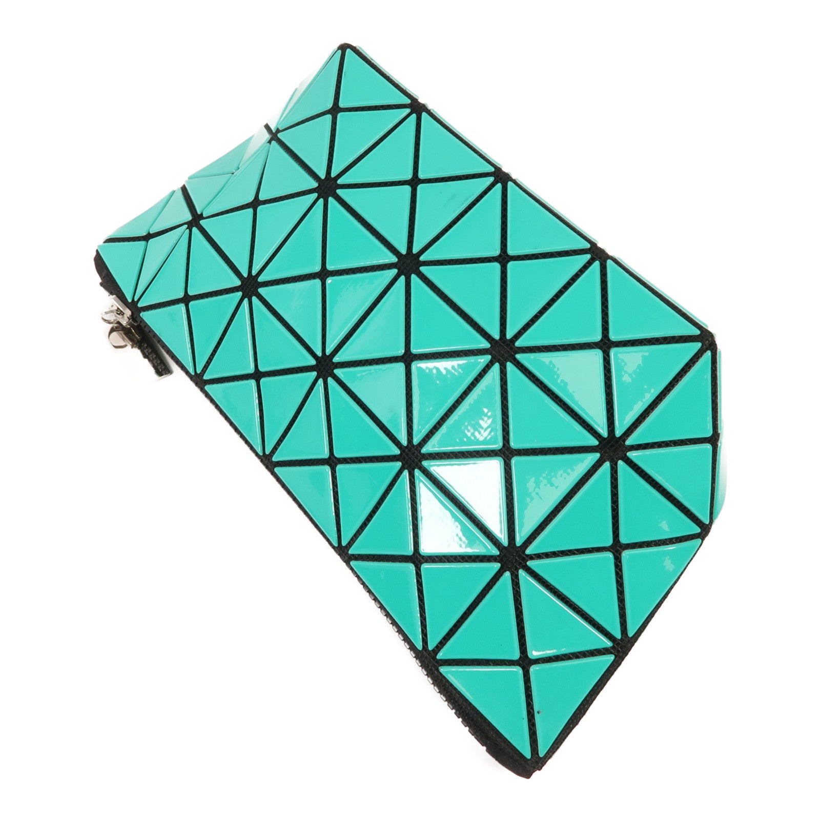 BAO BAO ISSEYMIYAKE PVC Clutch 4x6銀扣手拿包