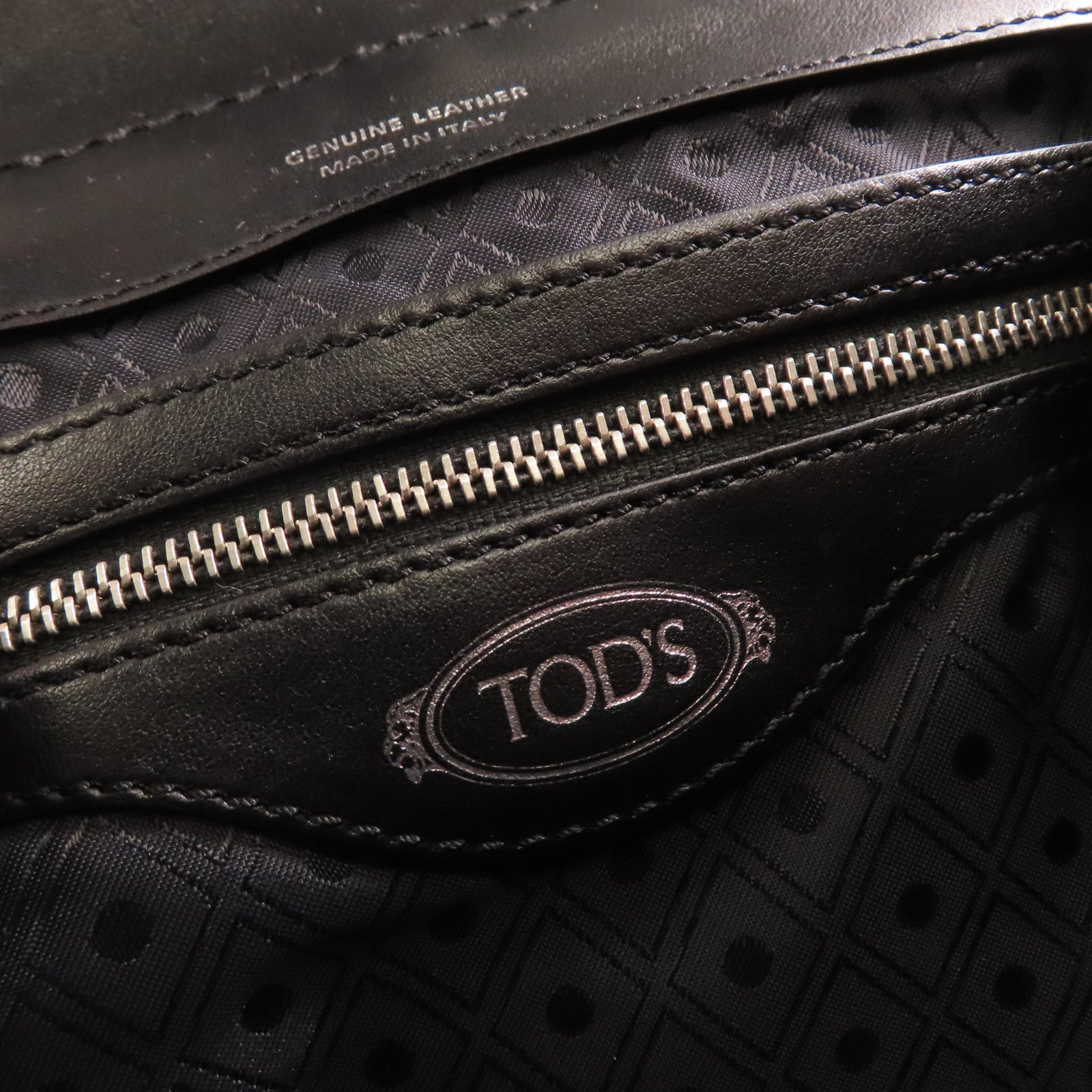 TOD'S 牛仔布Backpack銀扣背包