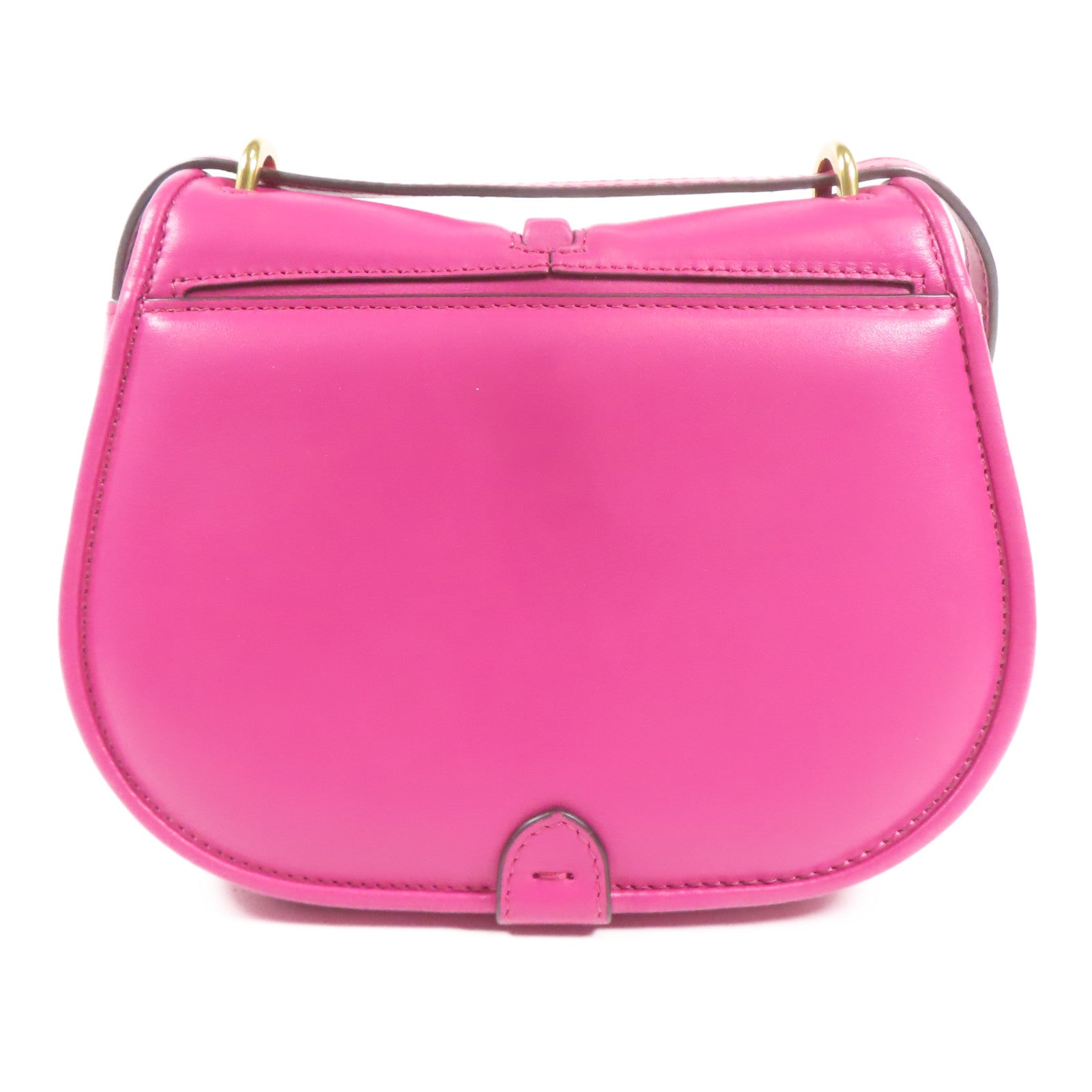 FENDI GHW C'mon Small Shoulder Bag Calfskin Leather Pink