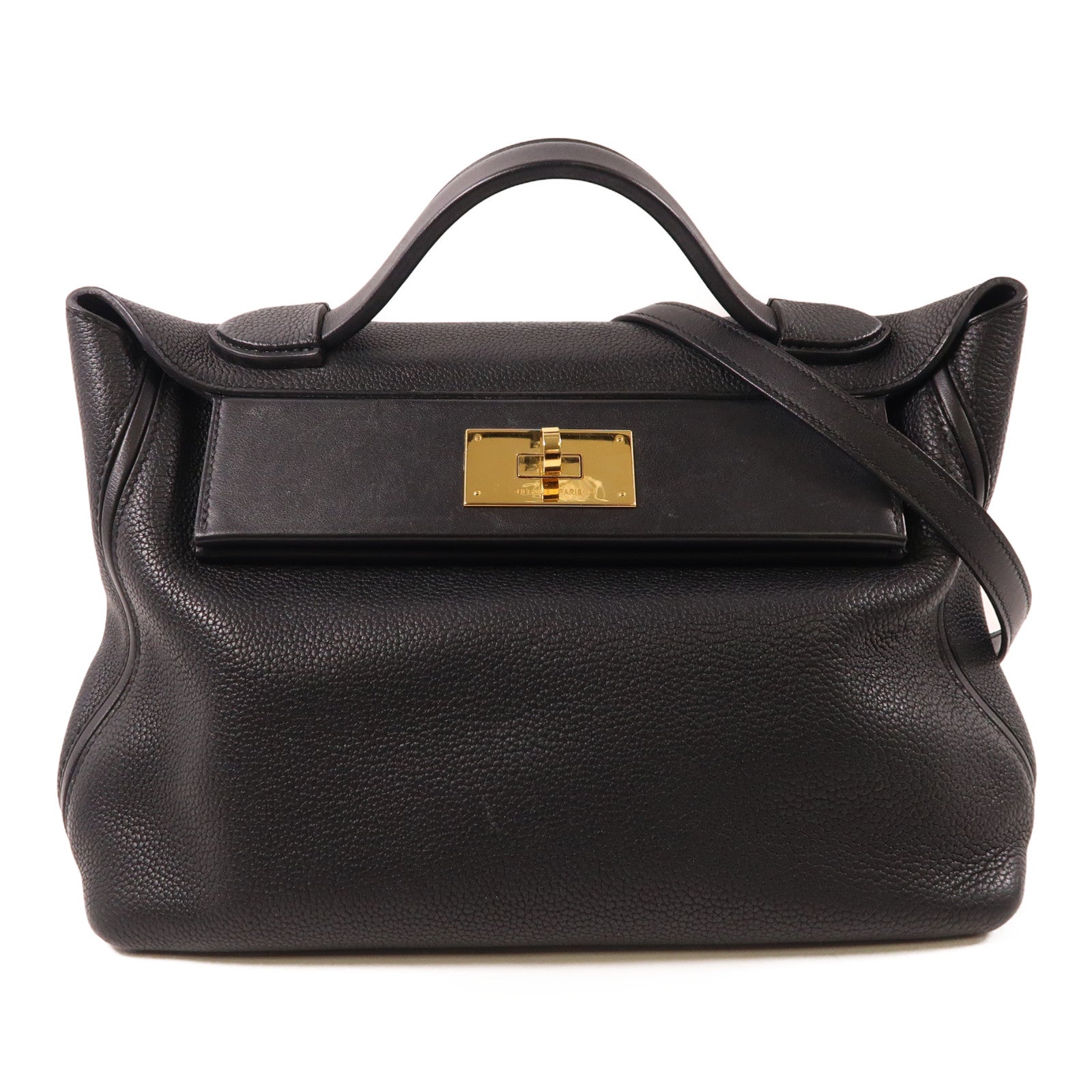 HERMES Clemence皮革24/24 29CM金扣手挽肩背兩用袋