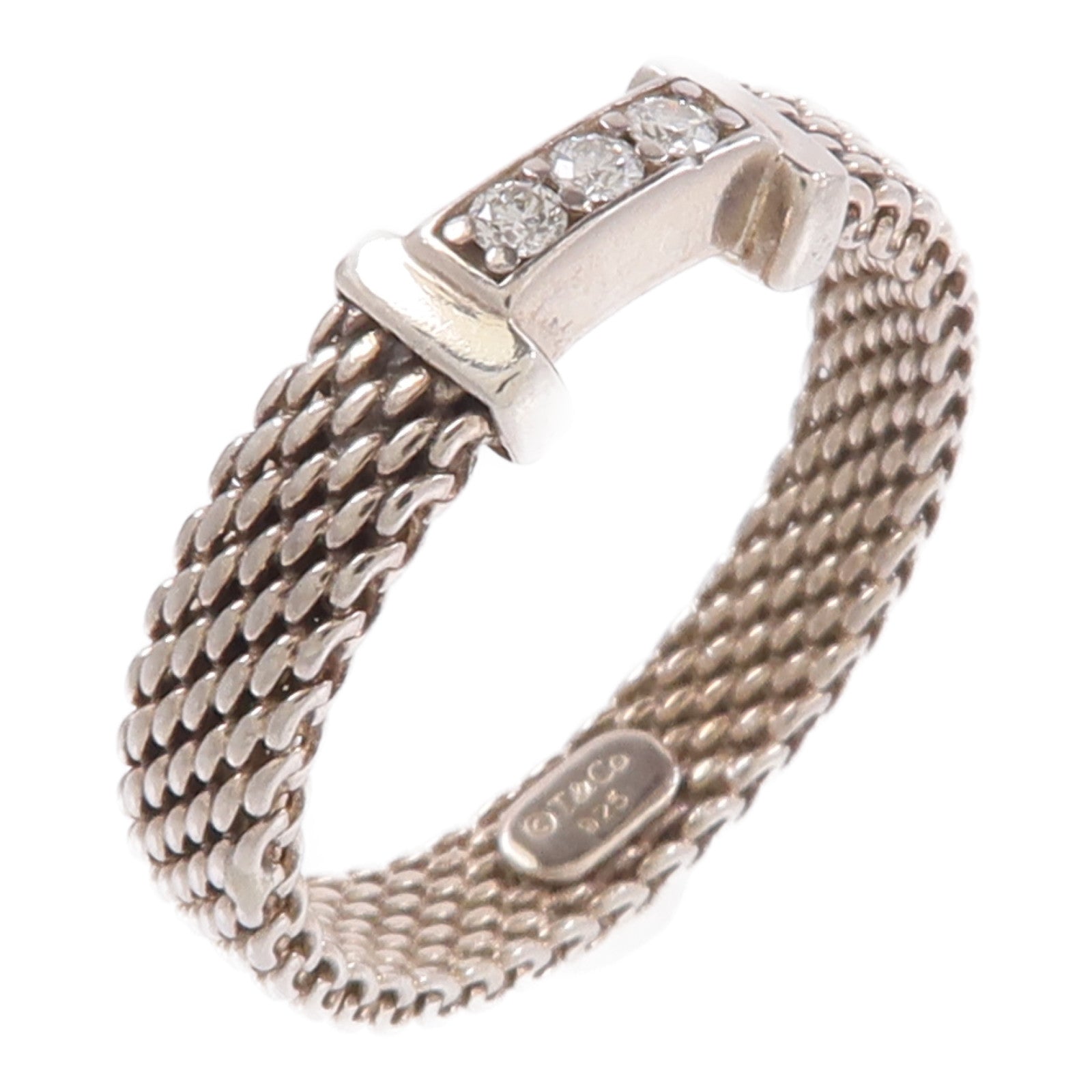 TIFFANY&CO 925純銀Triple Diamond鑽石戒指