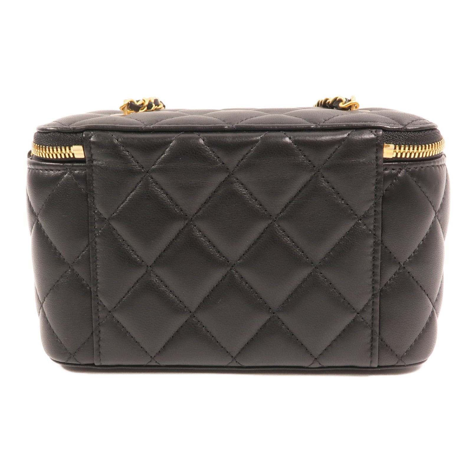 CHANEL 羊皮皮革Vanity Case金扣鏈帶肩背袋