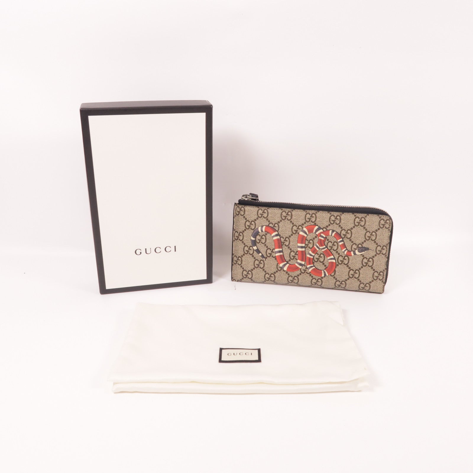 GUCCI 塗層帆布Long Wallet銀扣長錢包