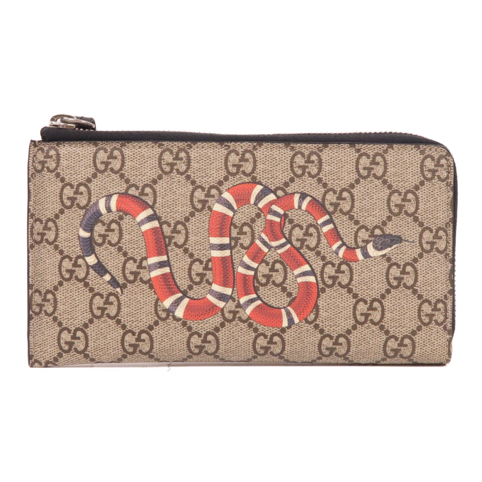 GUCCI 塗層帆布Long Wallet銀扣長錢包
