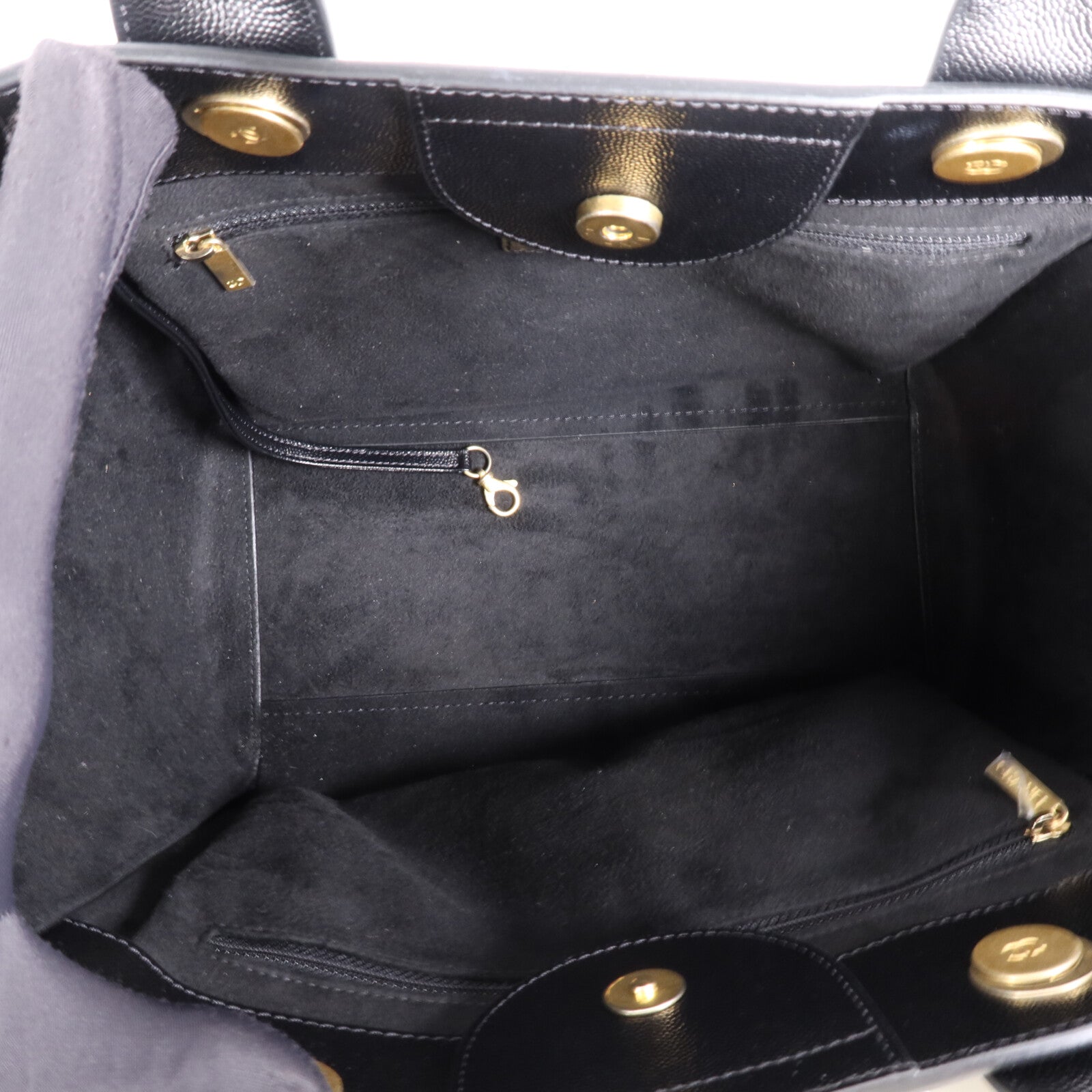 CHANEL 牛皮皮革Deauville金扣鏈帶手挽肩背兩用袋