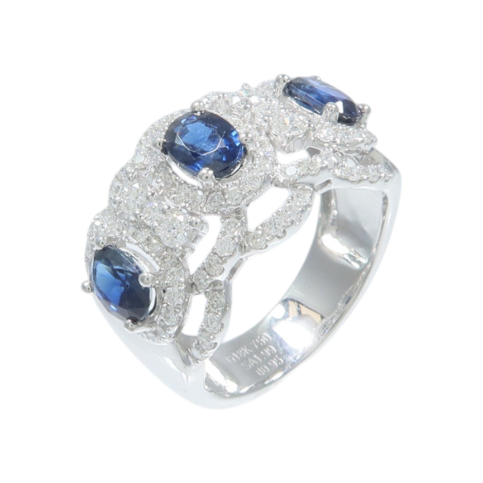 JEWELRY 18K白金Sapphire Diamond Ring藍寶石/鑽石戒指