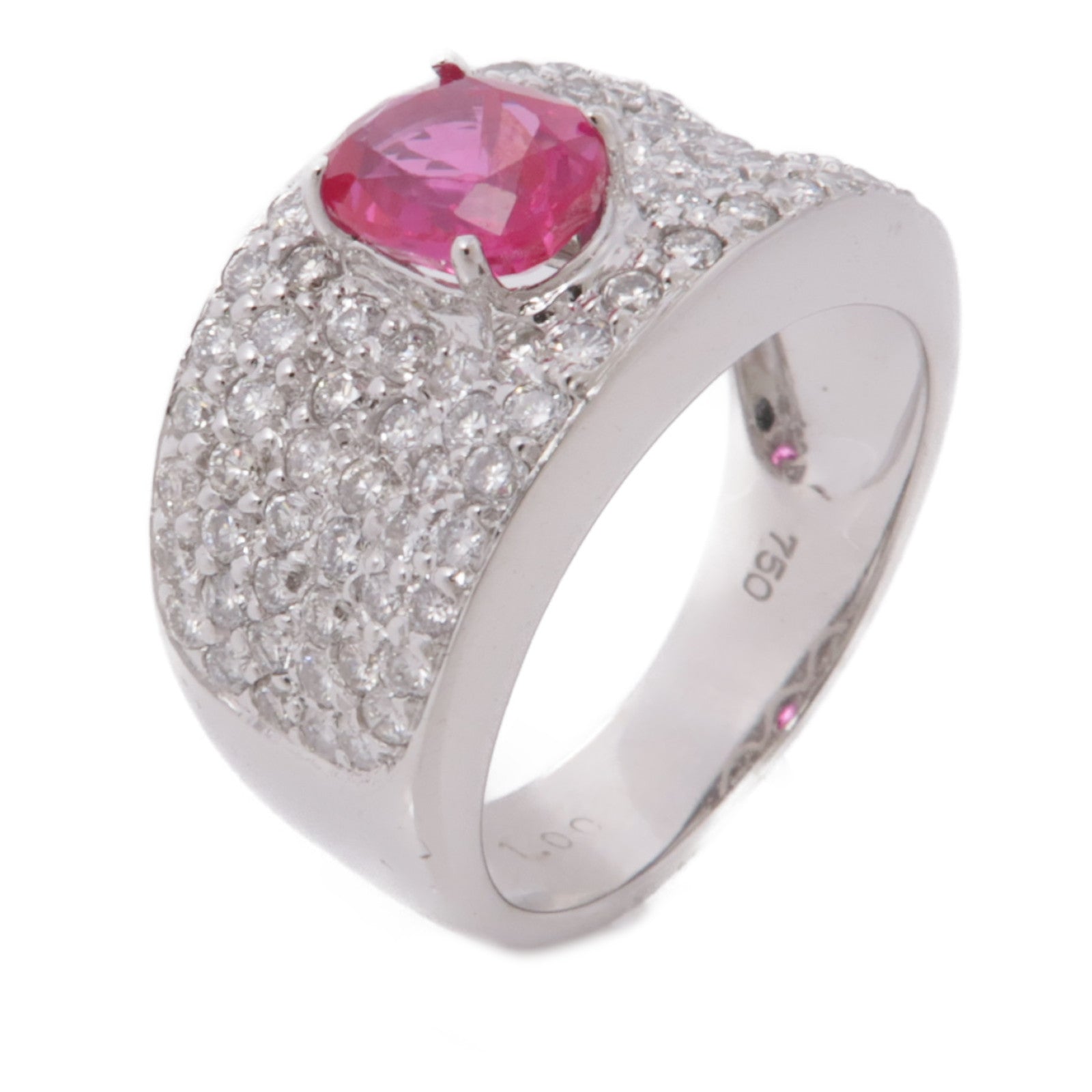 JEWELRY Ruby/Diamond Ring 18K White Golld US#6