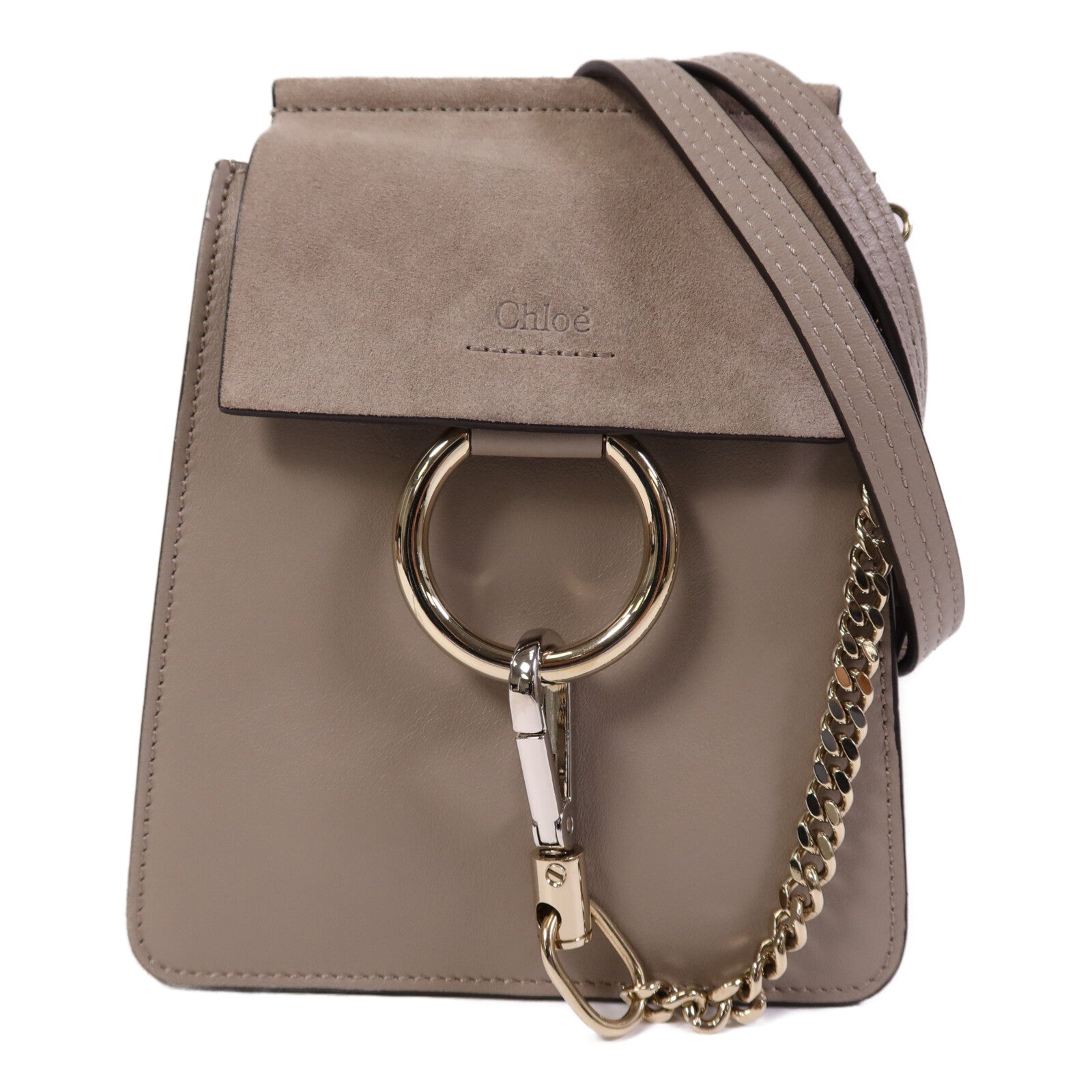 Chloe 牛皮/麂皮皮革Faye Mini Bag金扣手挽肩背兩用袋