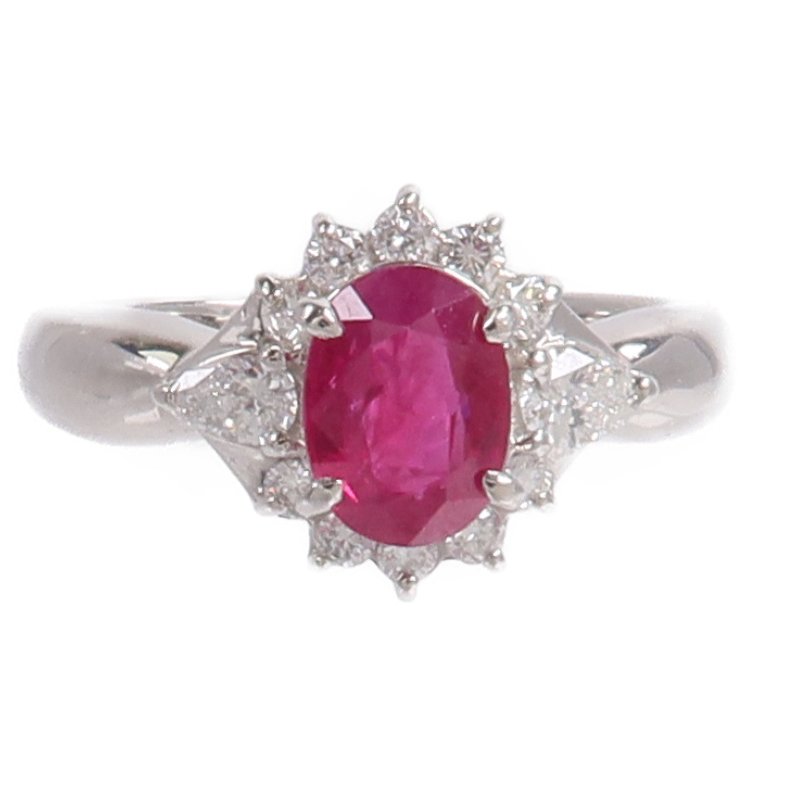 JEWELRY PT850鉑金Ruby Diamond Ring紅寶石/鑽石戒指