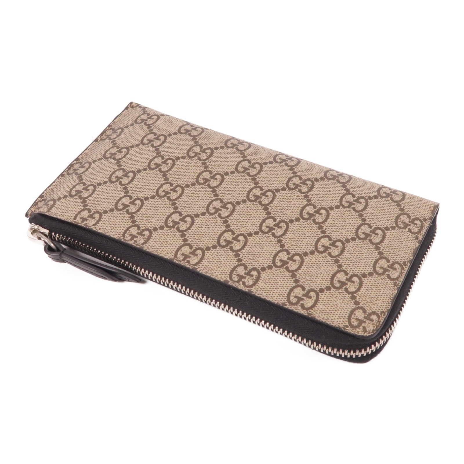 GUCCI 塗層帆布Long Wallet銀扣長錢包