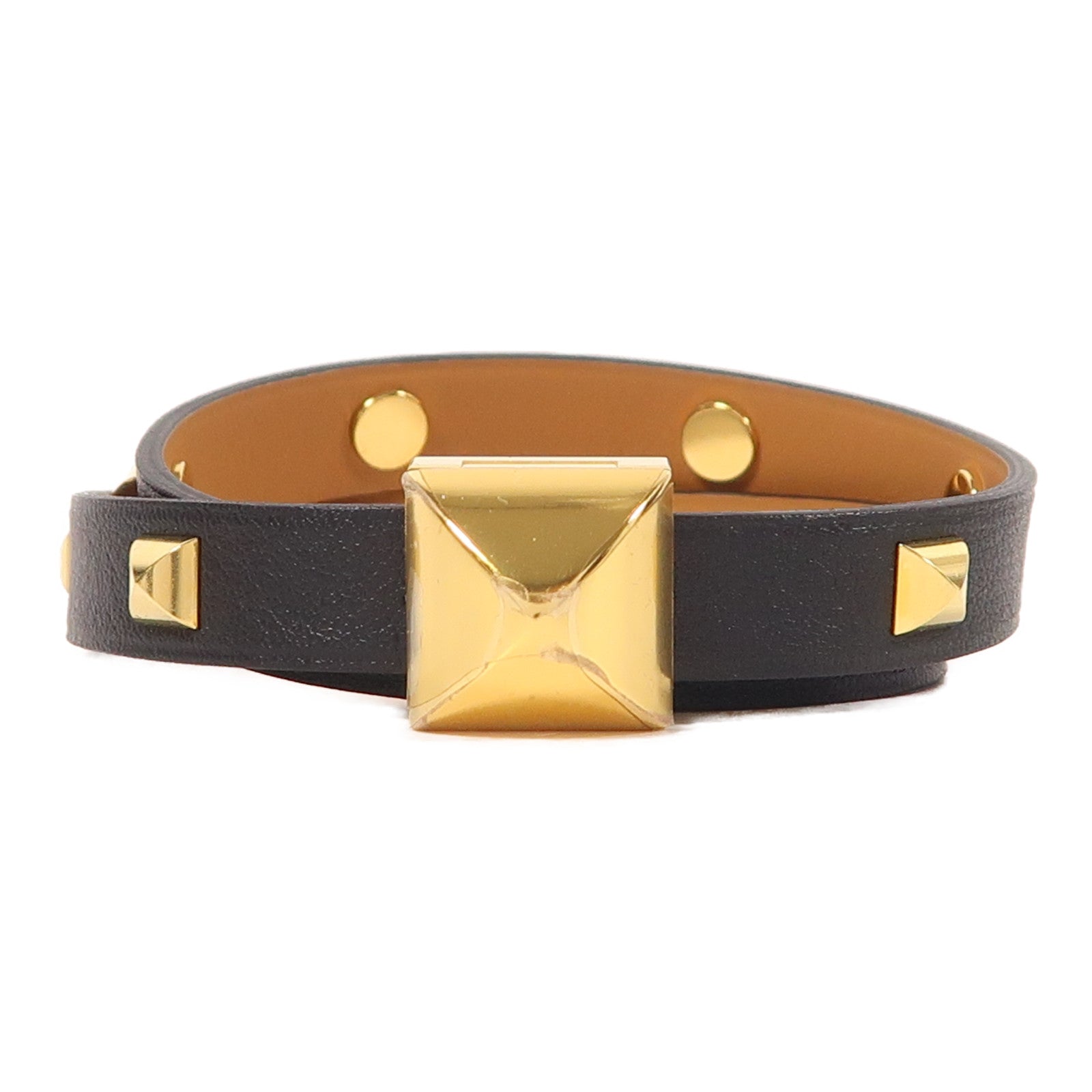 HERMES 金屬/Swift皮革Medor Infini Cloute Double Tour手鐲