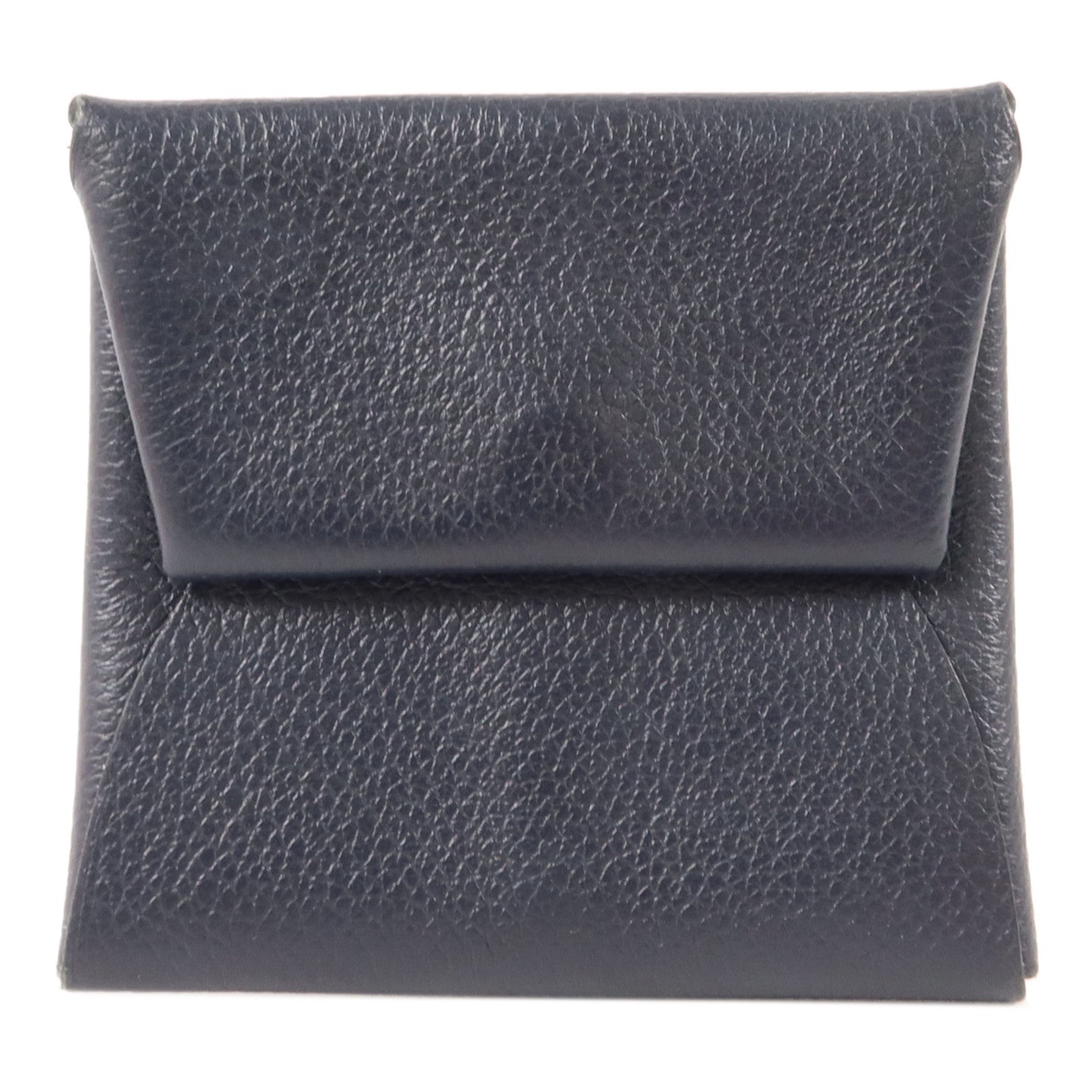 HERMES Evercolor皮革Bastia零錢包Bleu Nuit