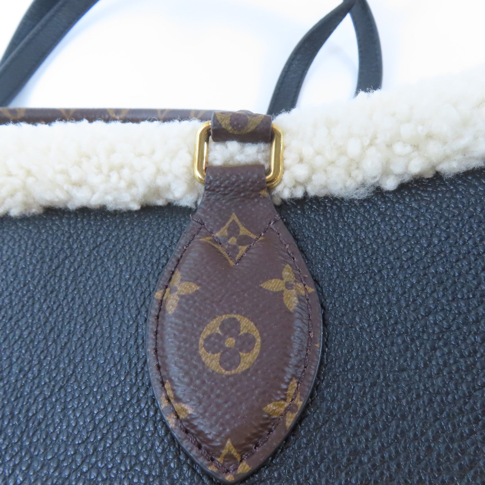 LOUIS VUITTON (PRICE DOWN) LV GHW On The Go GM Tote Bag 2 Way Bag M56958 Calfskin Wool Black