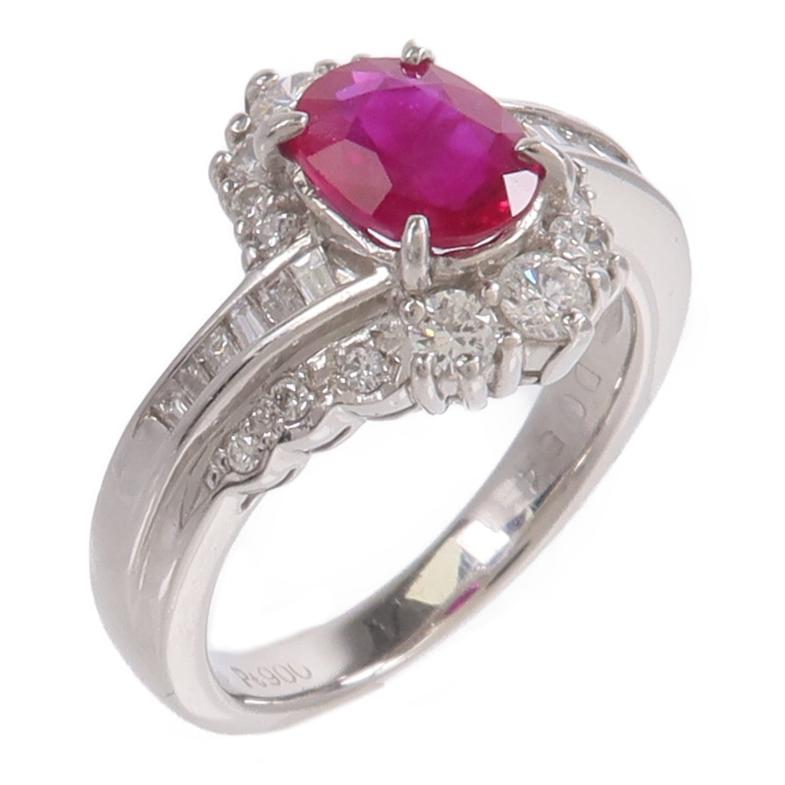 JEWELRY PT900鉑金Ruby Diamond Ring紅寶石/鑽石戒指