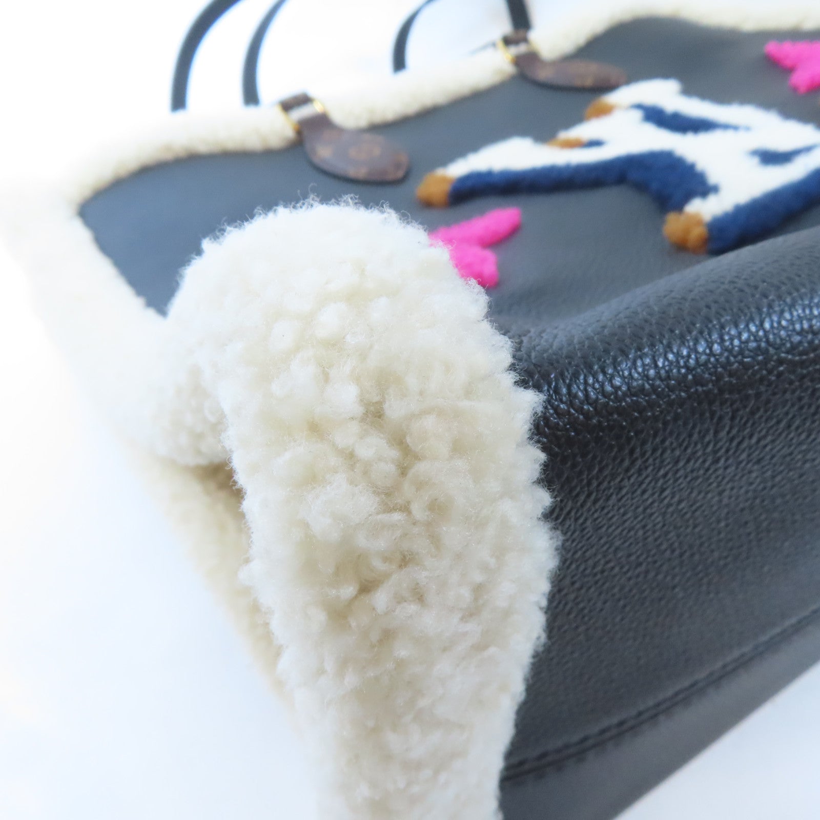 LOUIS VUITTON (PRICE DOWN) LV GHW On The Go GM Tote Bag 2 Way Bag M56958 Calfskin Wool Black