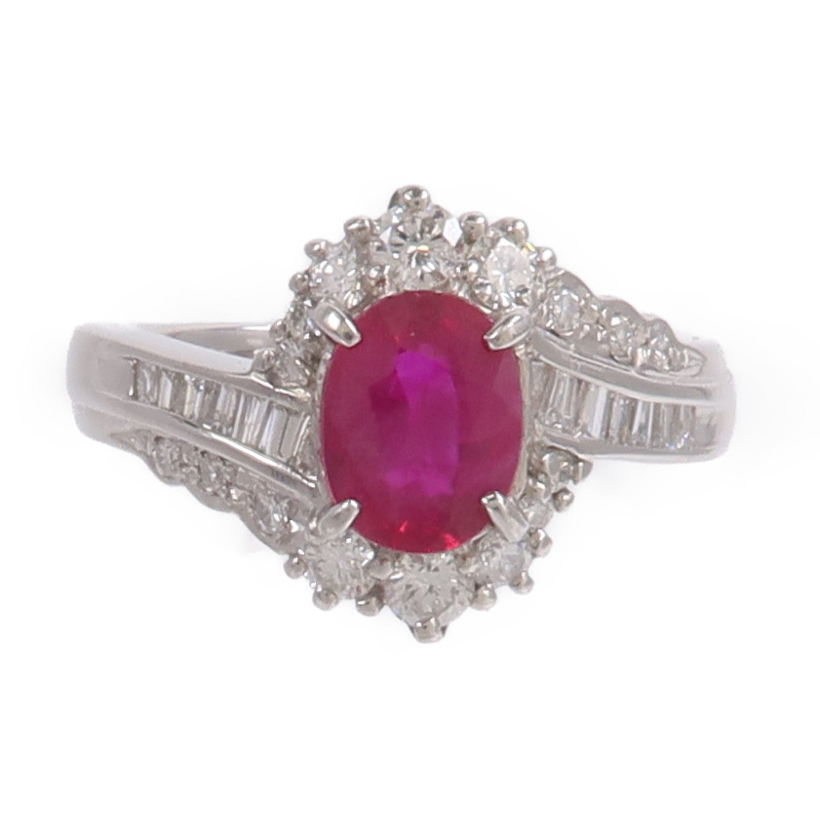 JEWELRY PT900鉑金Ruby Diamond Ring紅寶石/鑽石戒指