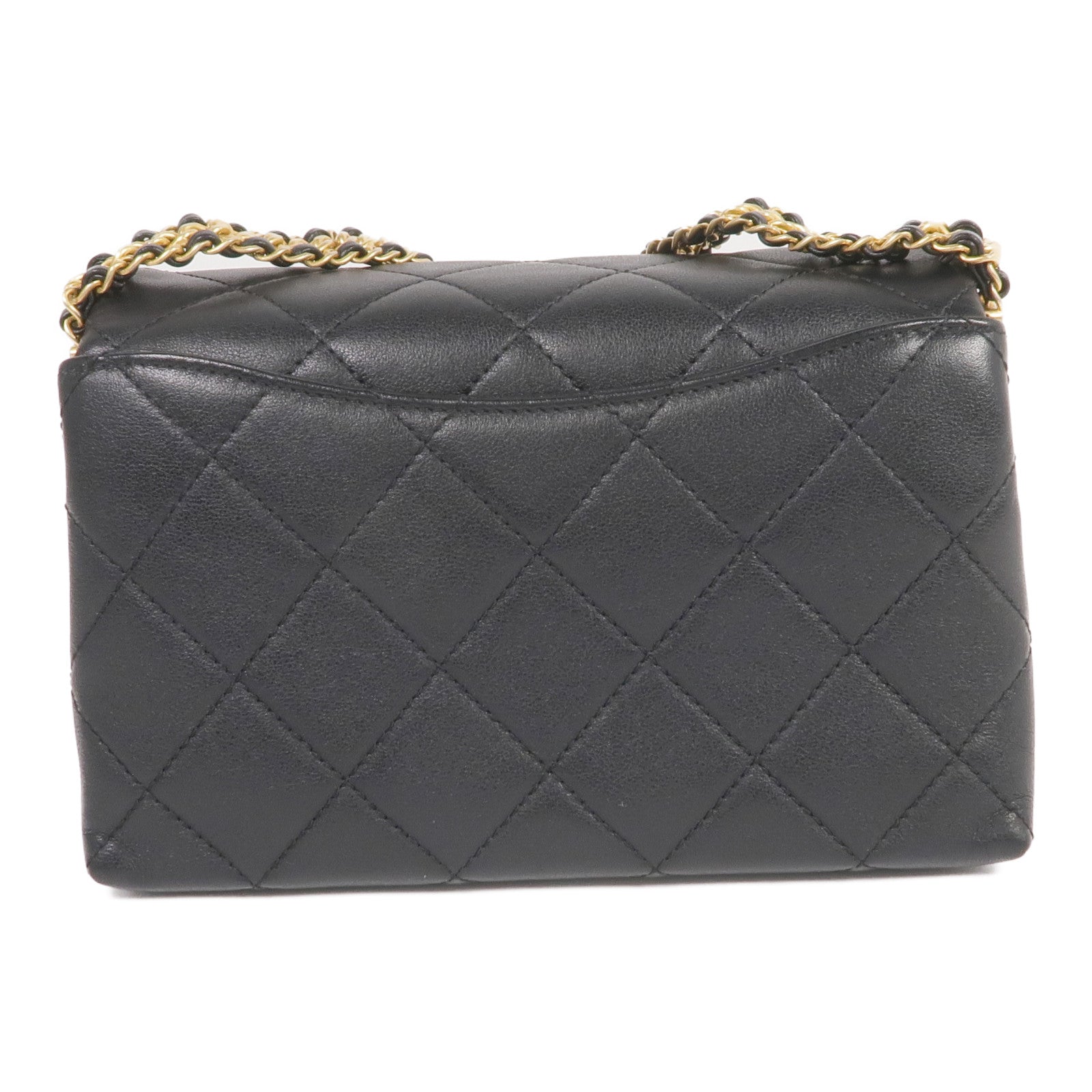 CHANEL 牛皮皮革Chain Shoulder金扣鏈帶肩背袋