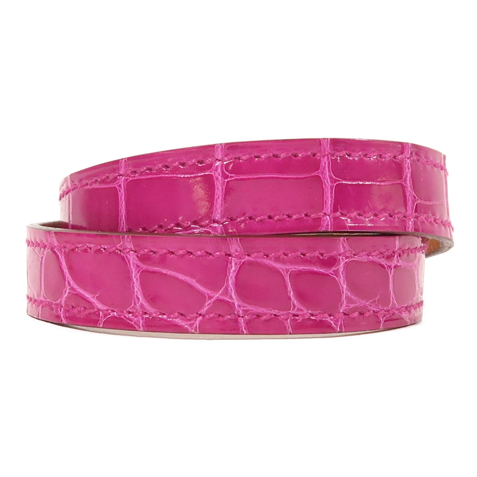 HERMES 金屬/鱷魚皮革Kelly Double Tour手鐲