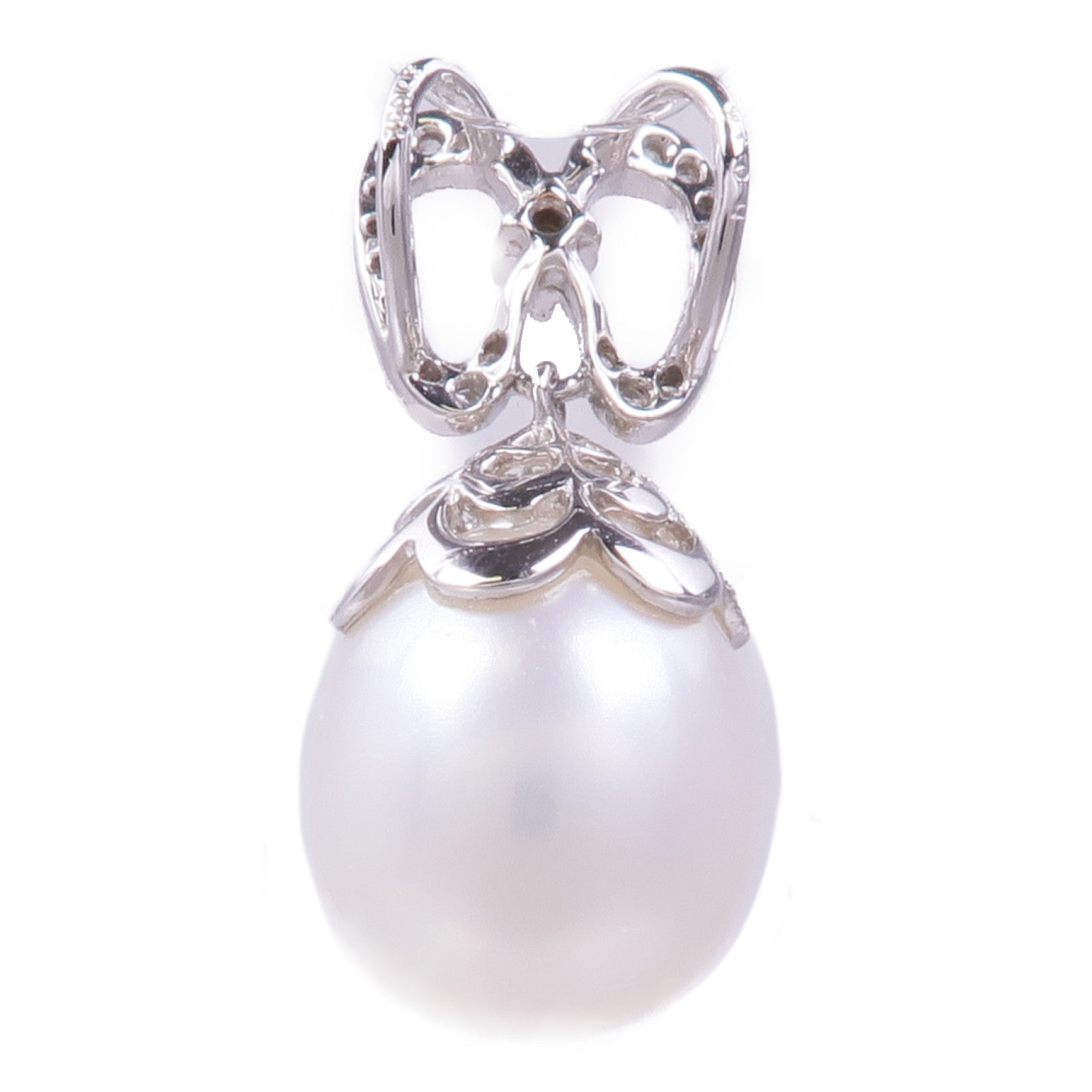 JEWELRY 18K白金Pearl Pendant Top珍珠/鑽石吊墜