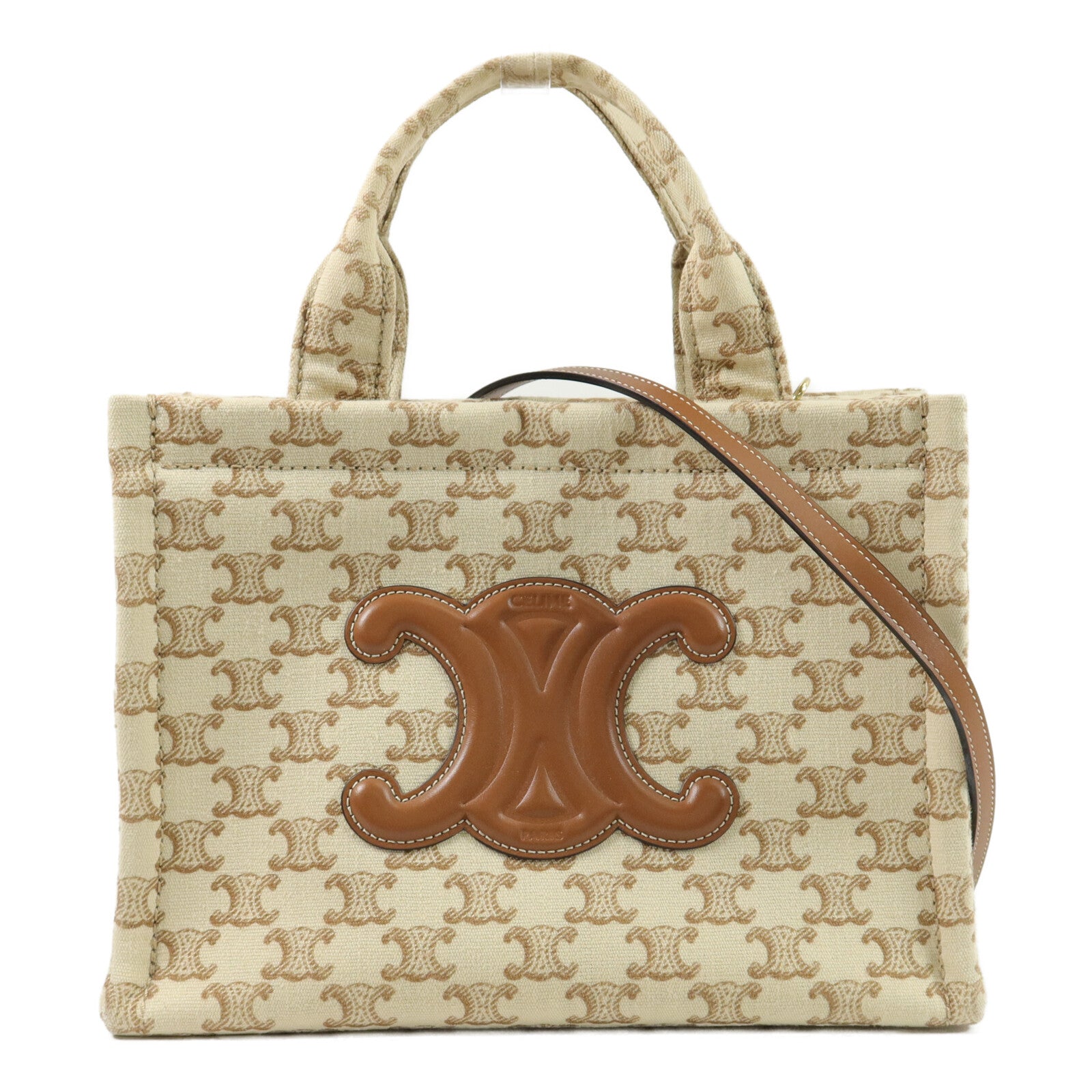 CELINE 帆布Small Cabas Thais手挽肩背兩用袋