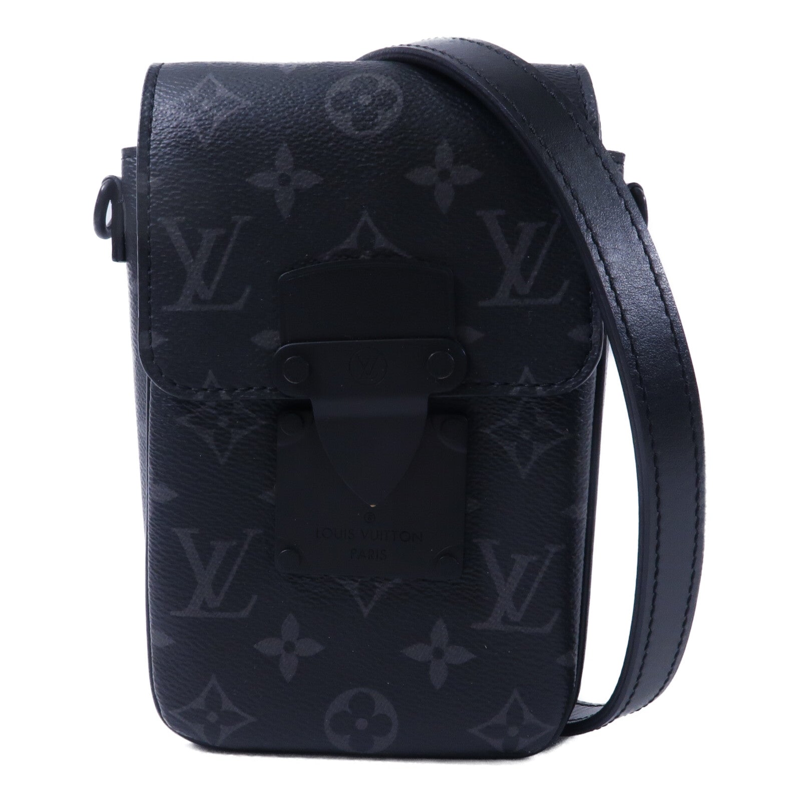 LOUIS VUITTON Monogram Eclipse S-Lock Vertical肩背袋