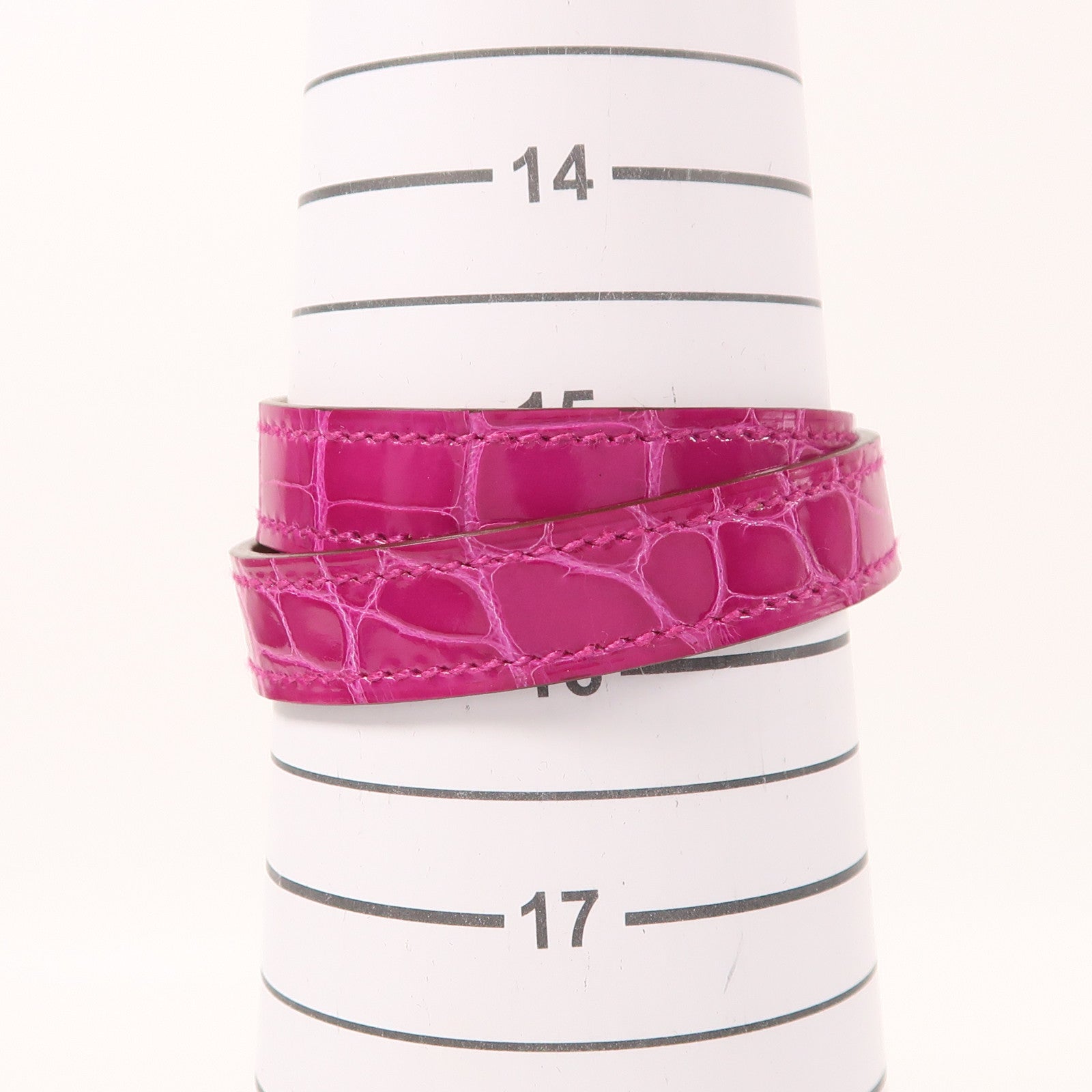 HERMES 金屬/鱷魚皮革Kelly Double Tour手鐲