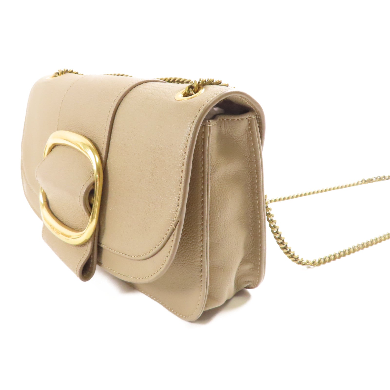 Chloe 牛皮皮革Shoulder Bag金扣鏈帶肩背袋