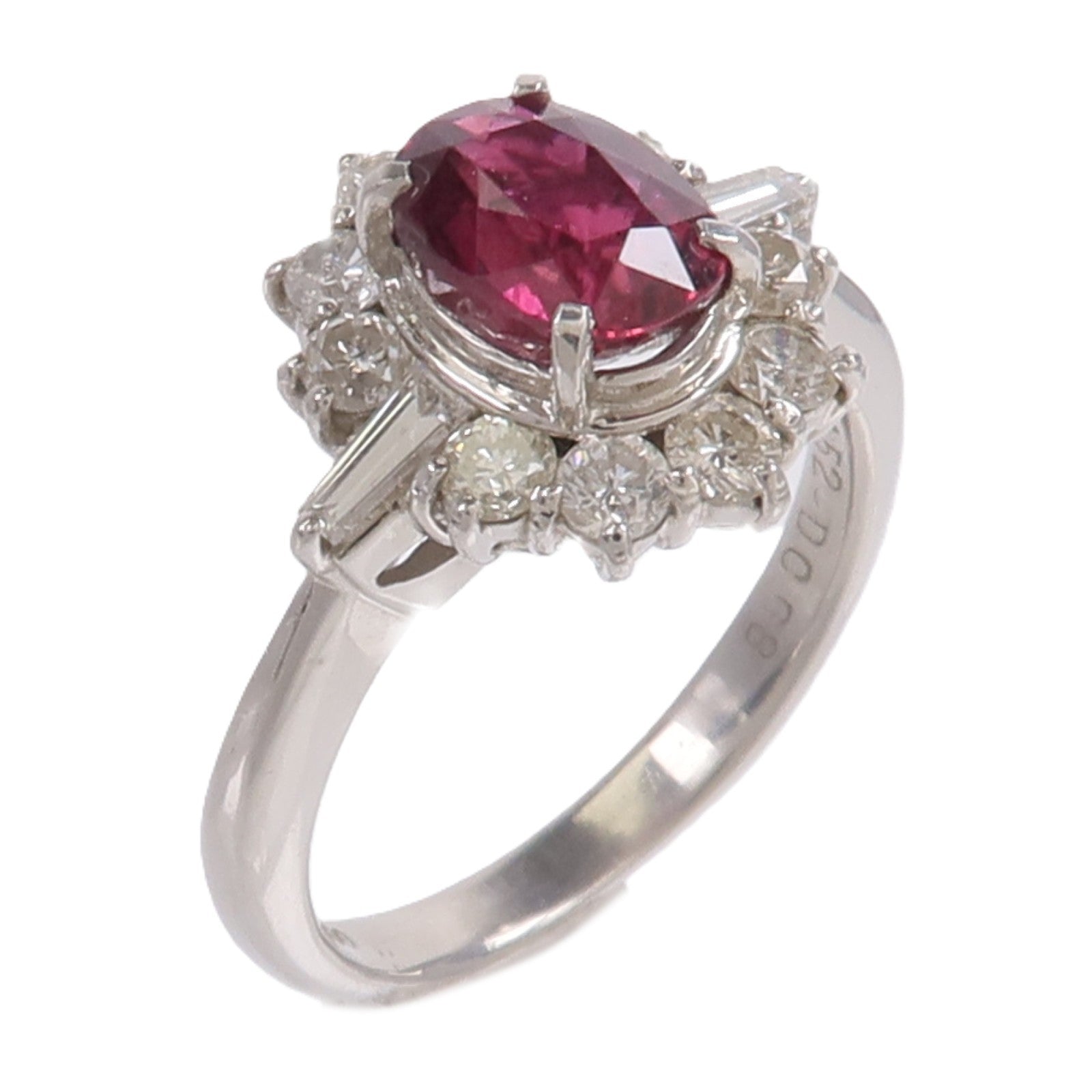 JEWELRY PT900鉑金Ruby Diamond Ring紅寶石/鑽石戒指